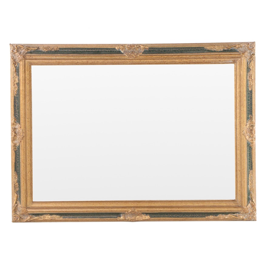 Silverwood Products Green-Painted and Parcel-Gilt Overmantel Mirror