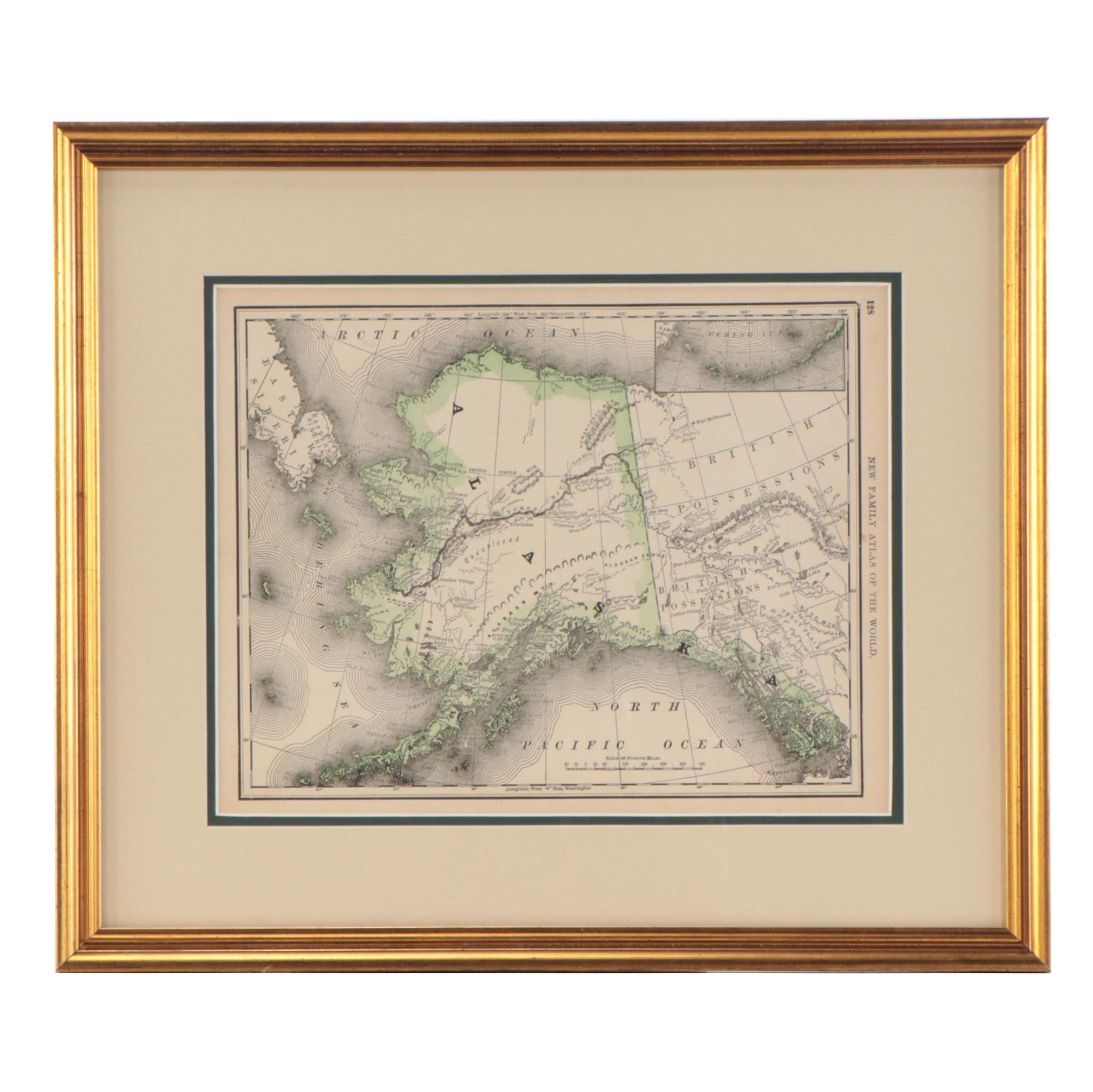 Rand, McNally & Co. Wax Engraving Map of Alaska, circa 1890