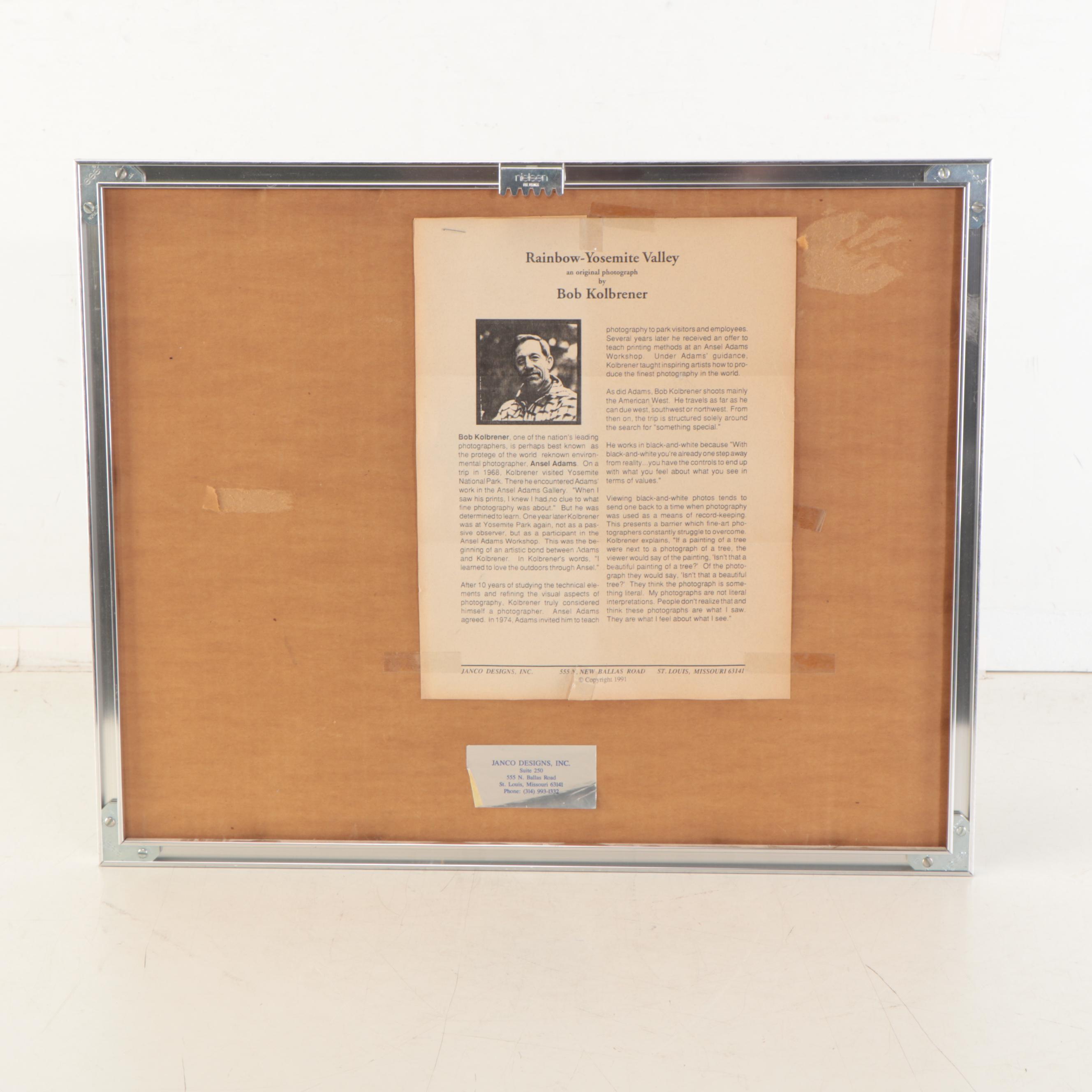 Bob Kolbrener Silver Gelatin Photograph "Rainbow - Yosemite Valley"