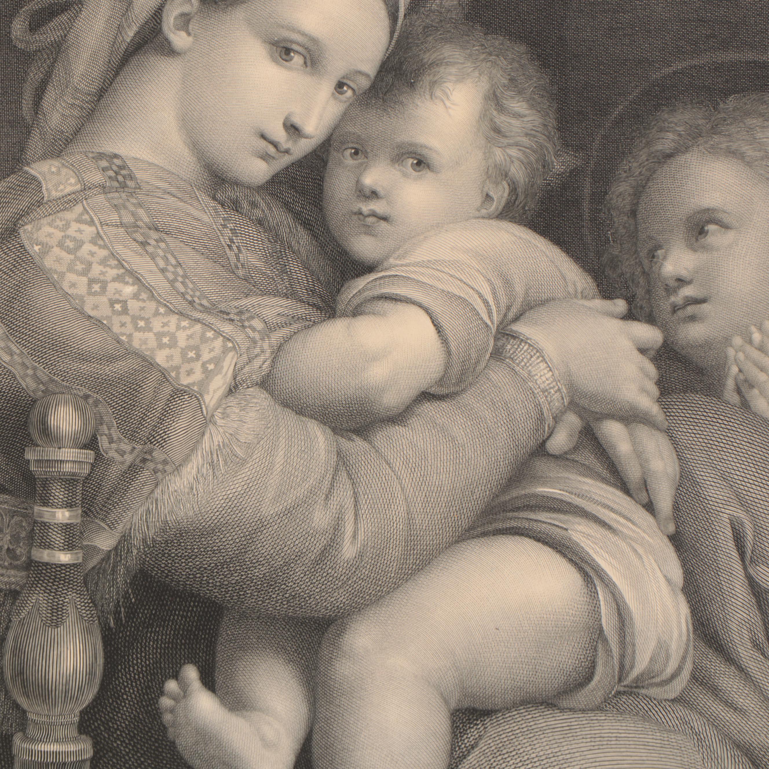 Engraving After Raphael "Madonna della Seggiola"