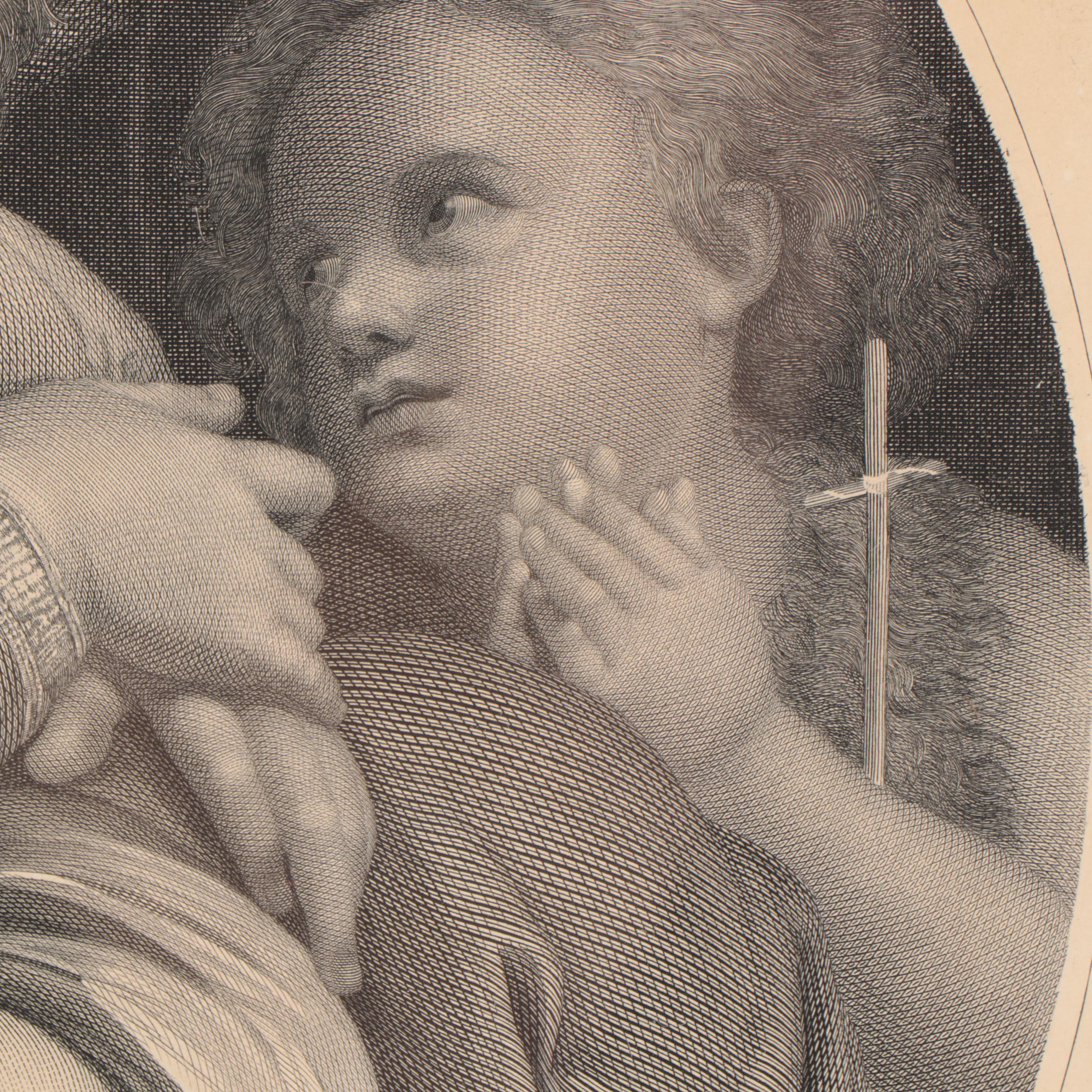 Engraving After Raphael "Madonna della Seggiola"