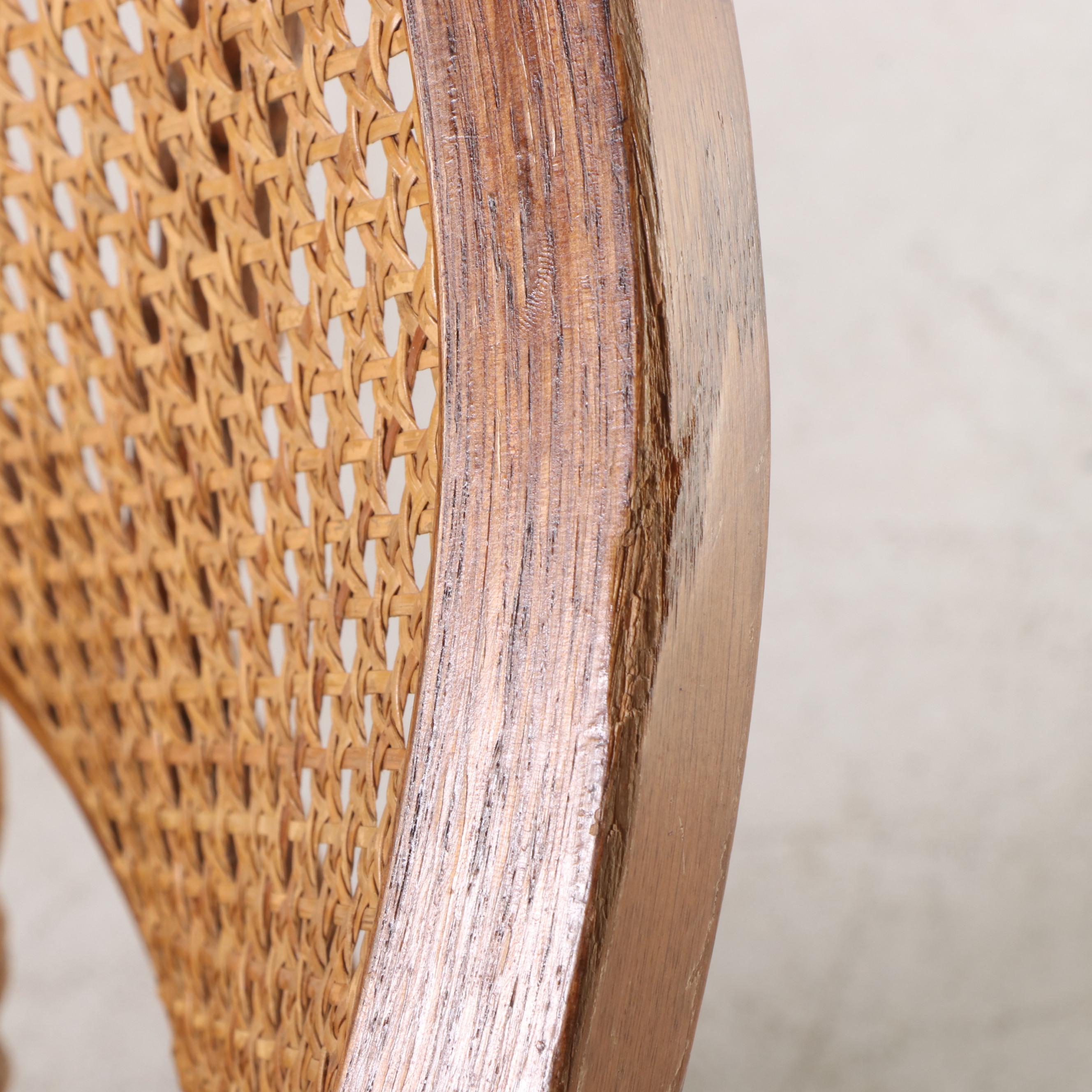 OakMaster Swivel Desk Chair with Caned Back