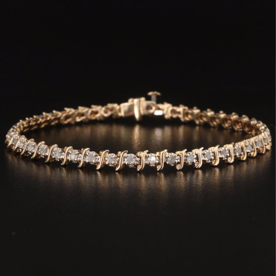 14K Diamond S-Link Bracelet
