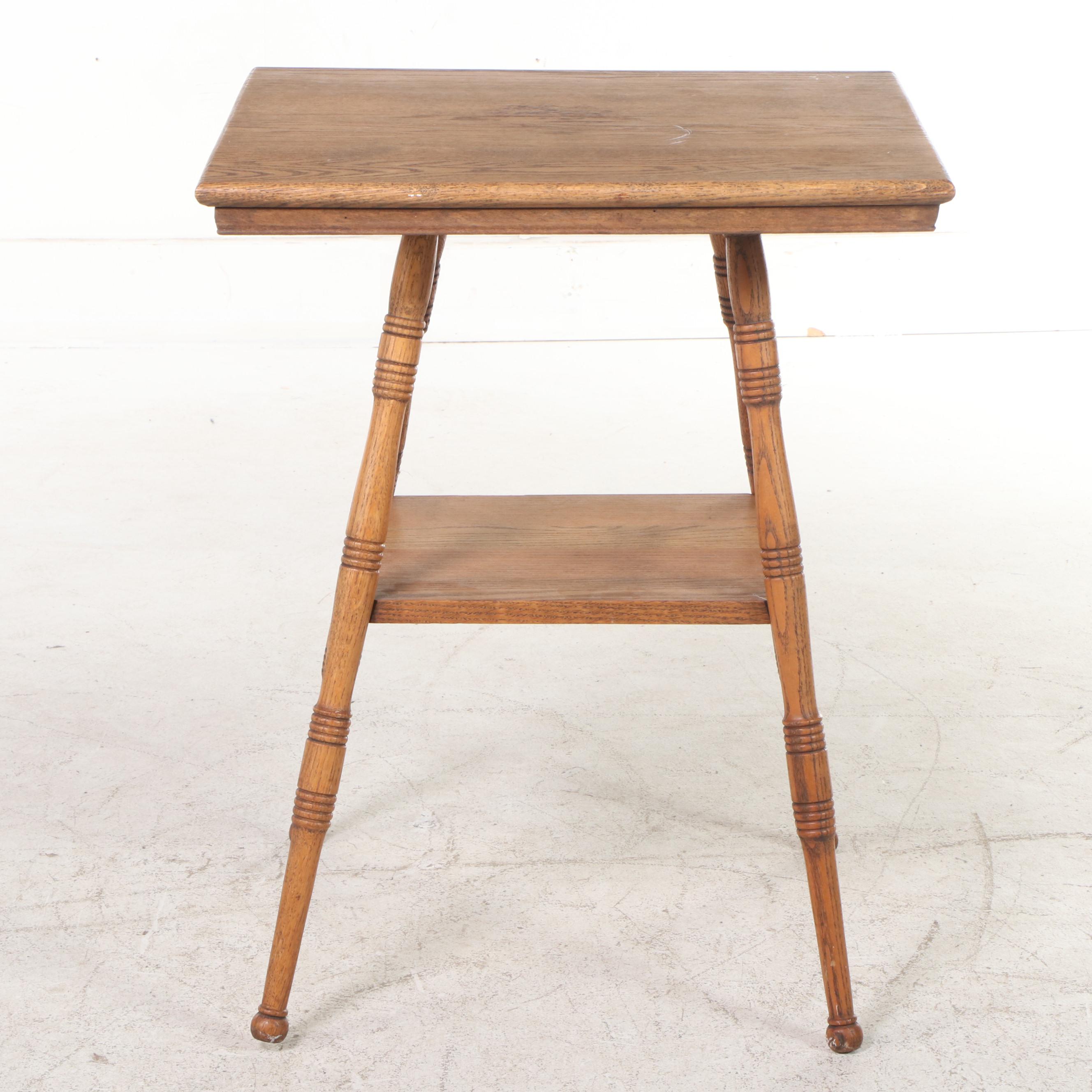 Late Victorian Oak Two-Tier Side Table, circa 1900