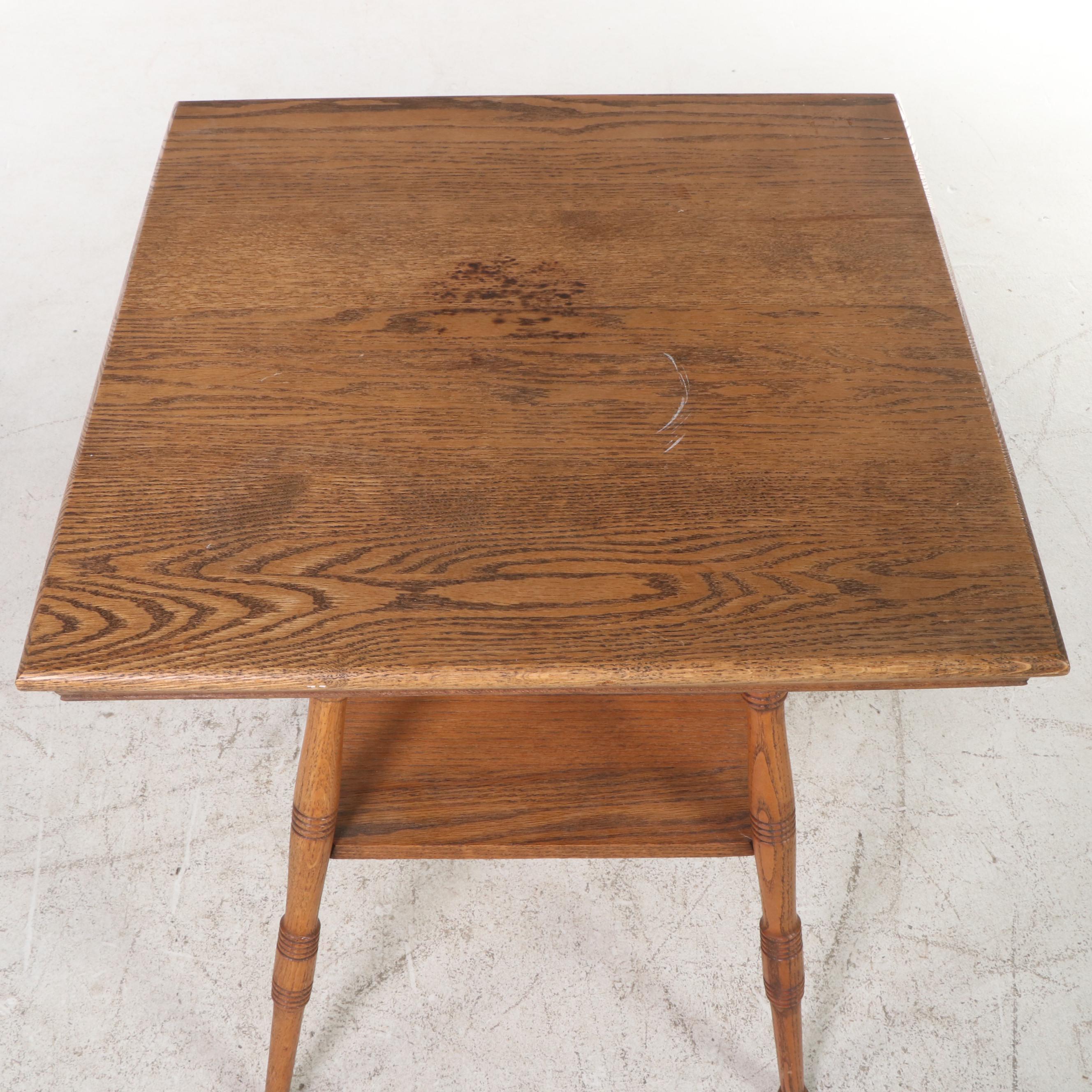 Late Victorian Oak Two-Tier Side Table, circa 1900