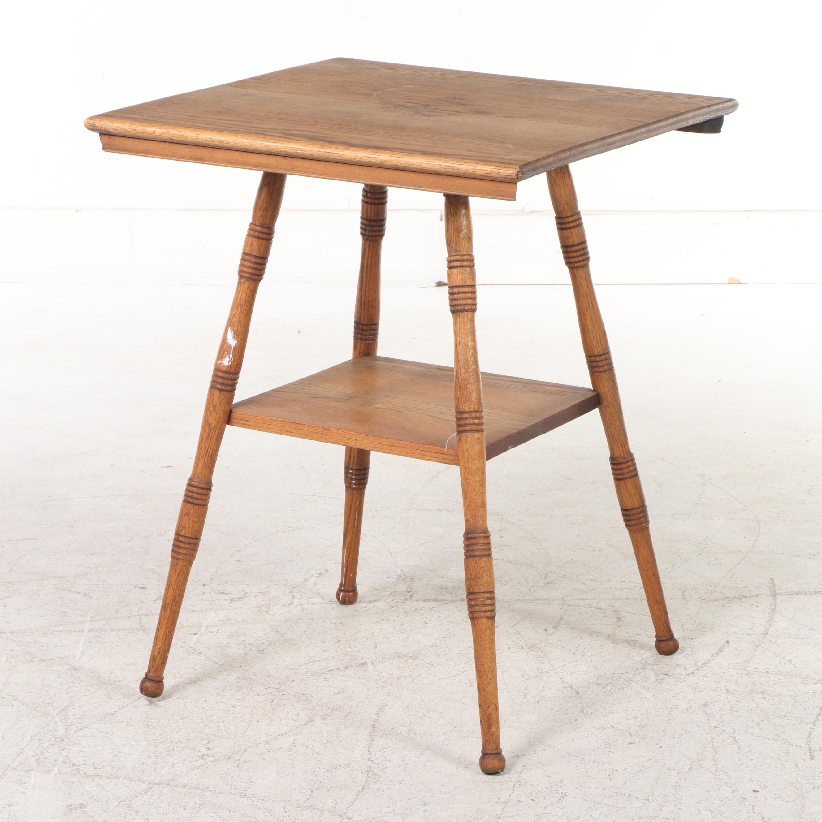 Late Victorian Oak Two-Tier Side Table, circa 1900