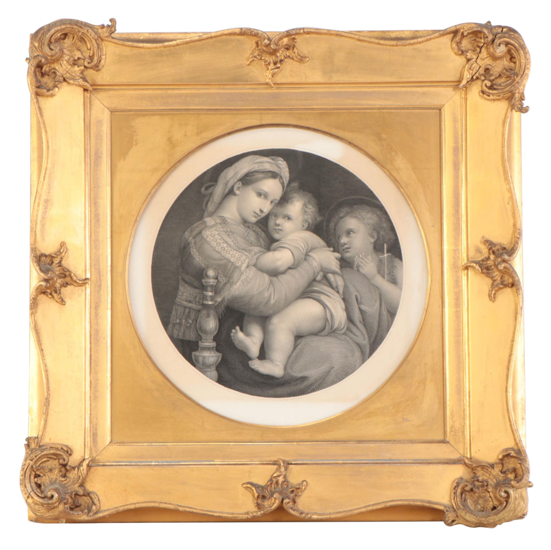 Engraving After Raphael "Madonna della Seggiola"