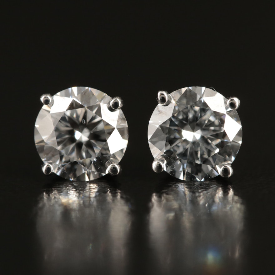 14K 1.77 CTW Lab Grown Diamond Stud Earrings
