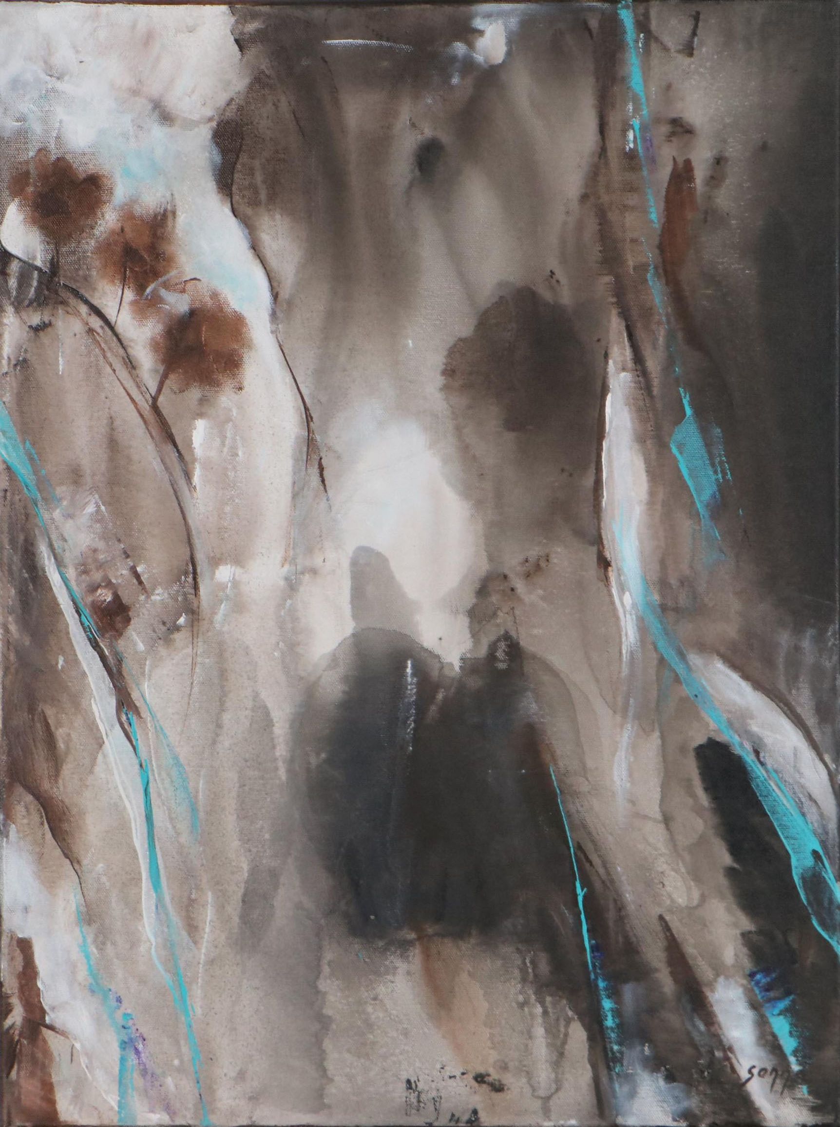 Sanna Abstract Acrylic Painting "An Uprooting," 21st Century