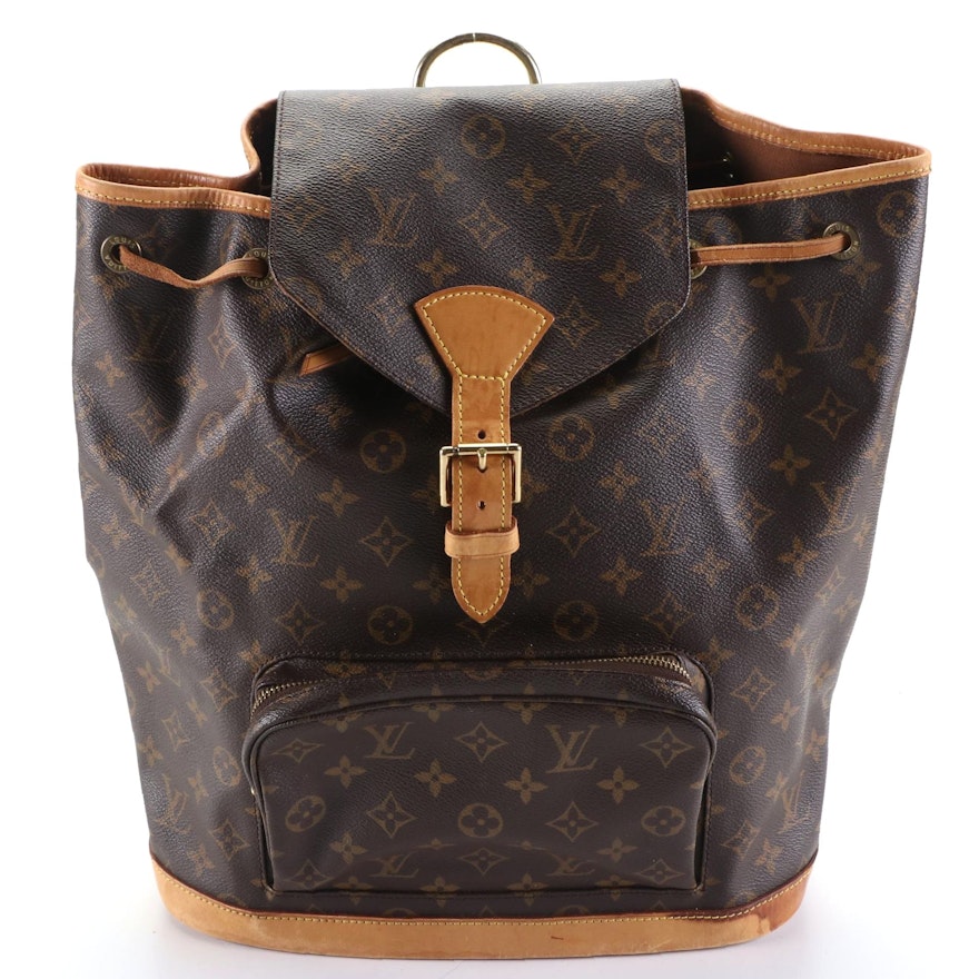 Louis Vuitton Montsouris Backpack in Monogram Canvas and Vachetta Leather