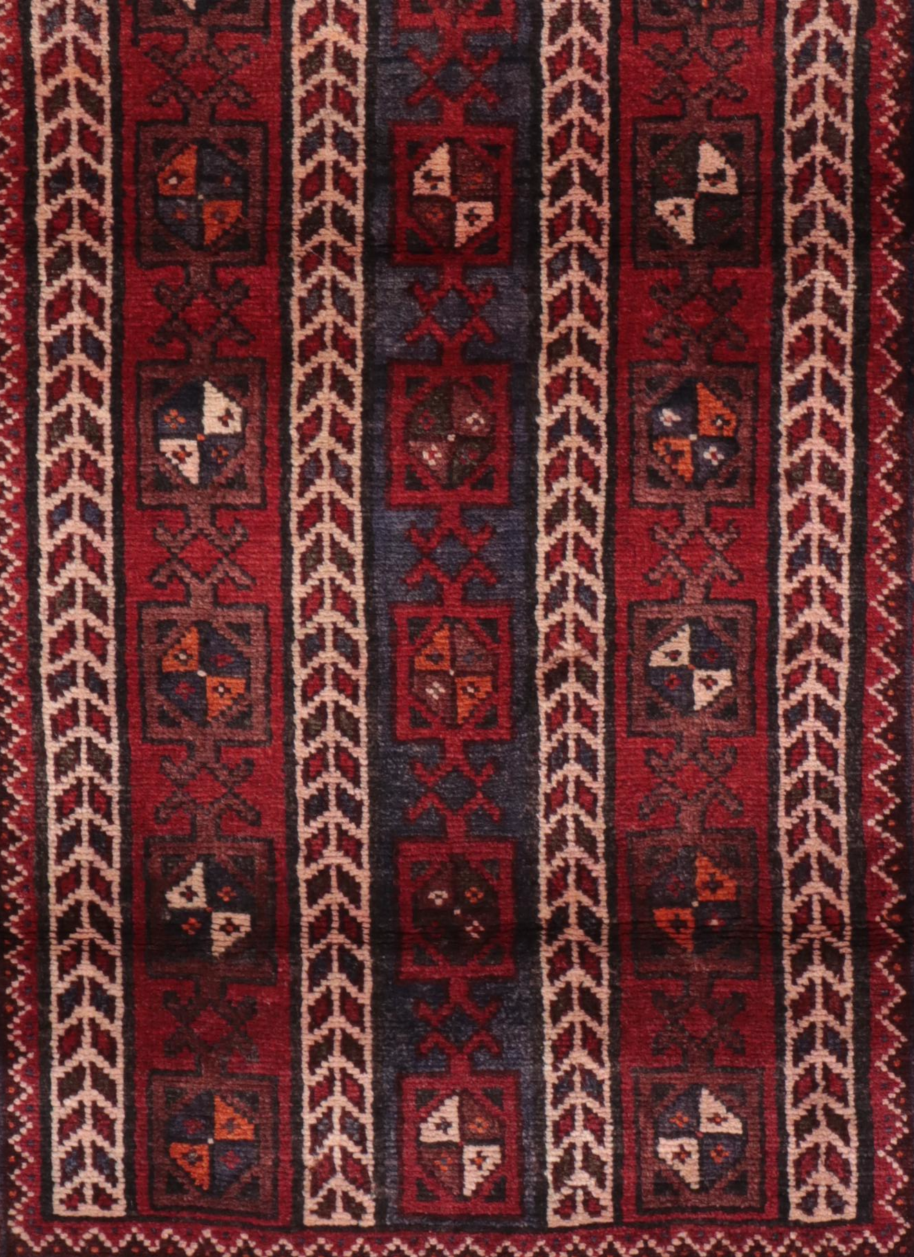 2'8 x 3'5 Hand-Knotted Afghan Baluch Accent Rug