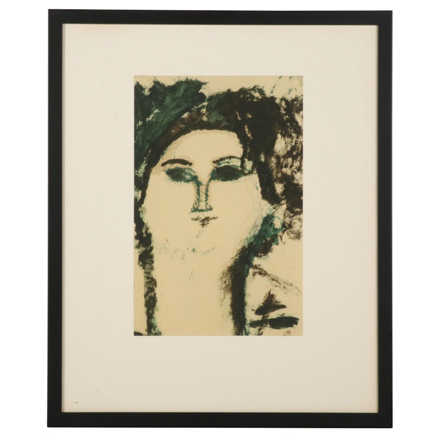 Collotype After Amedeo Modigliani "Testa femminile," 1959