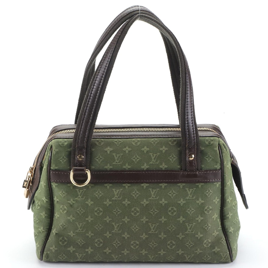 Louis Vuitton Josephine PM Bag in Green Mini Lin Canvas