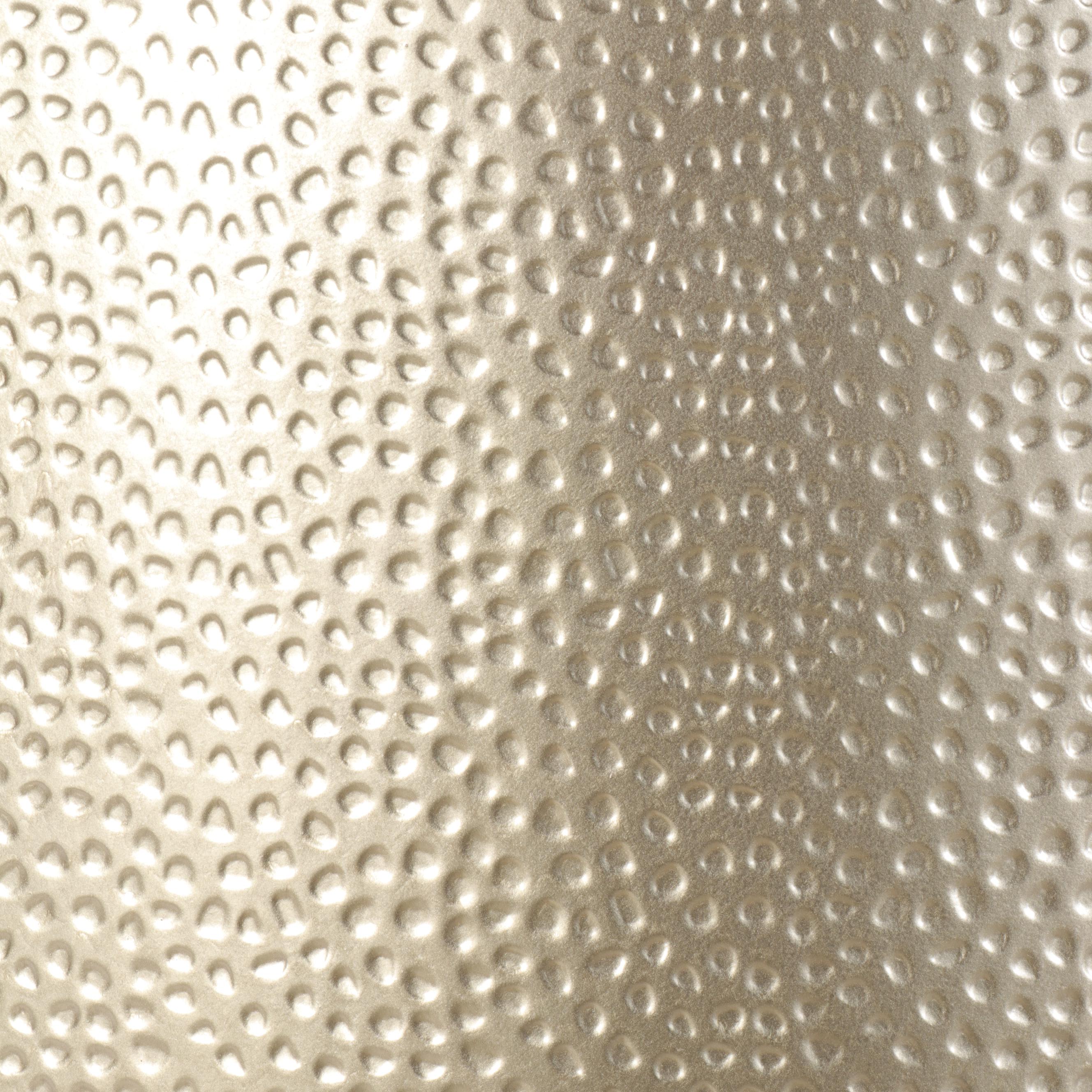 Contemporary Gold Tone Hammered Metal Drum Coffee Table