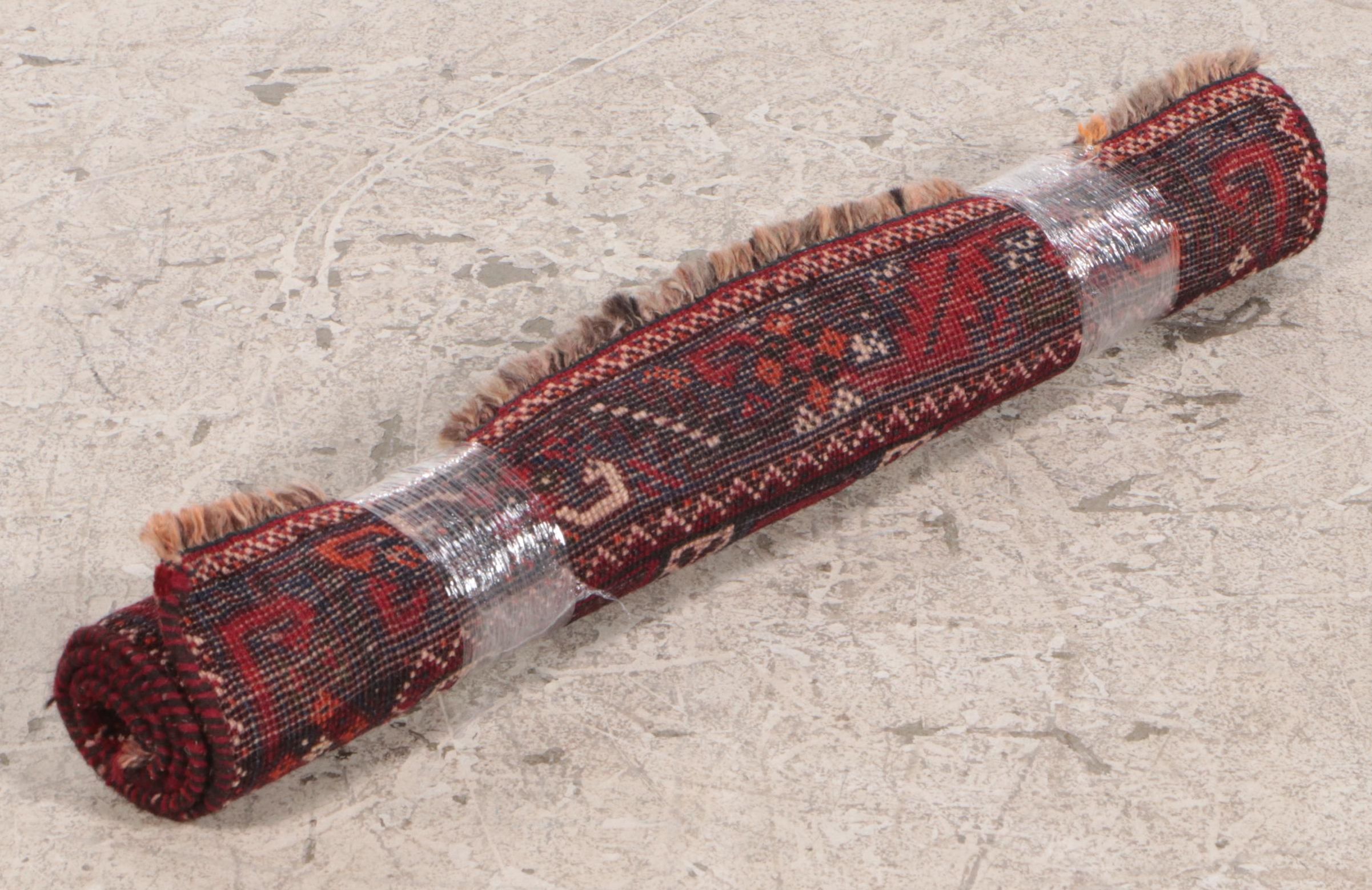 2'8 x 3'5 Hand-Knotted Afghan Baluch Accent Rug