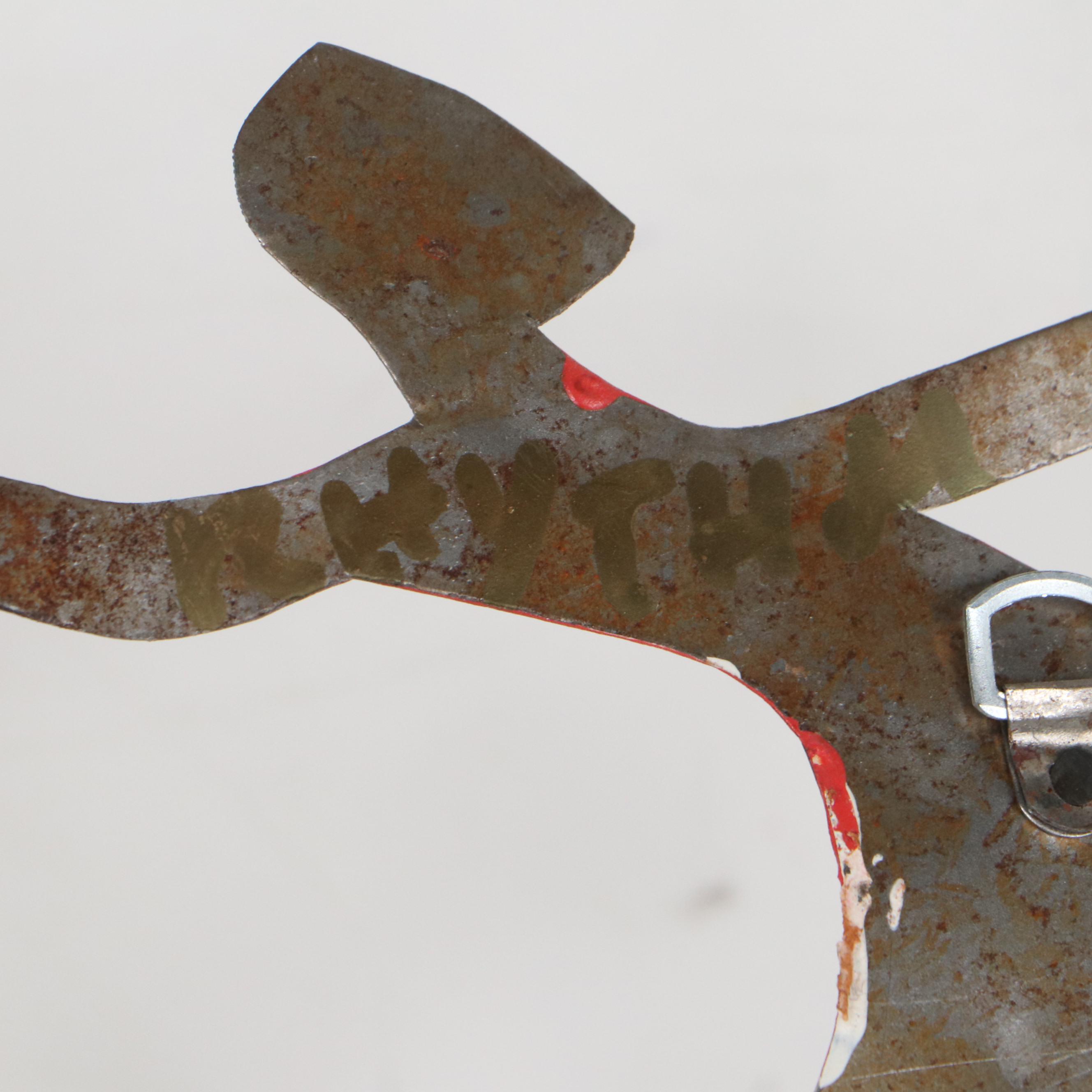 Hand-Painted Folk Art Metal Cutout of Dancing Figures