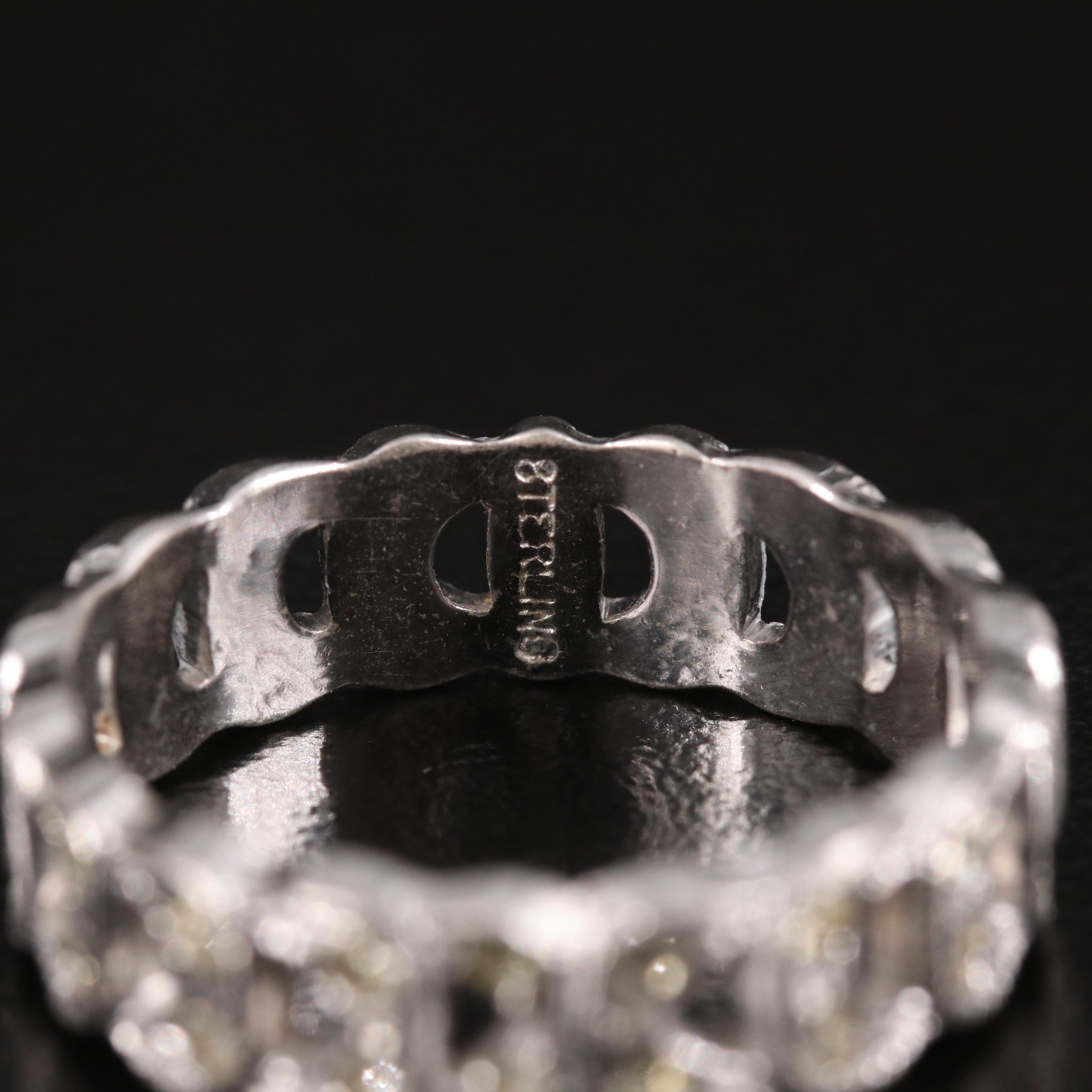 Sterling Rings with Faux Black Onyx, Cubic Zirconia and Rhinestones