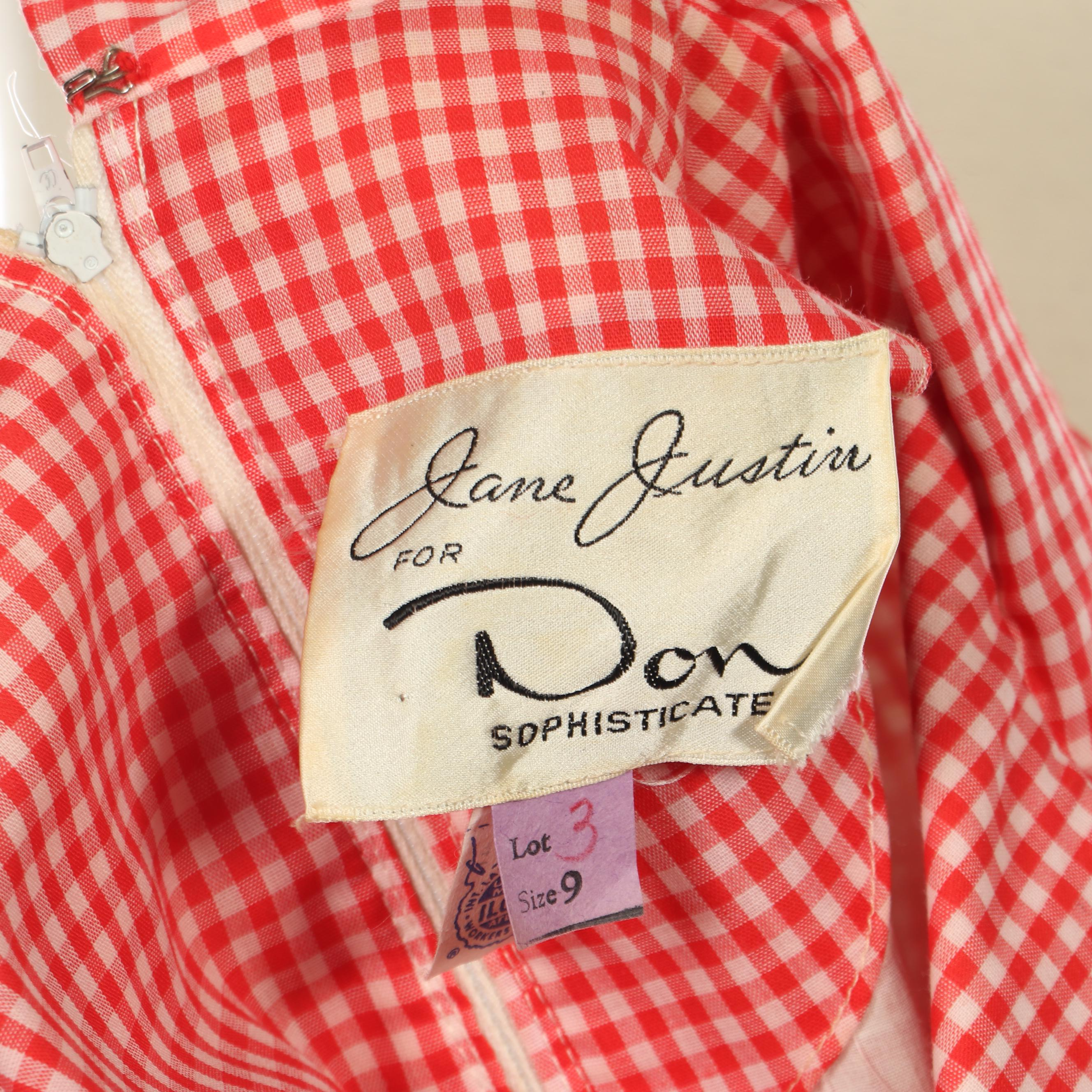 Jane Justin for Don Sophisticates Gingham Maxi Dress and Annegrete Barnum Dress