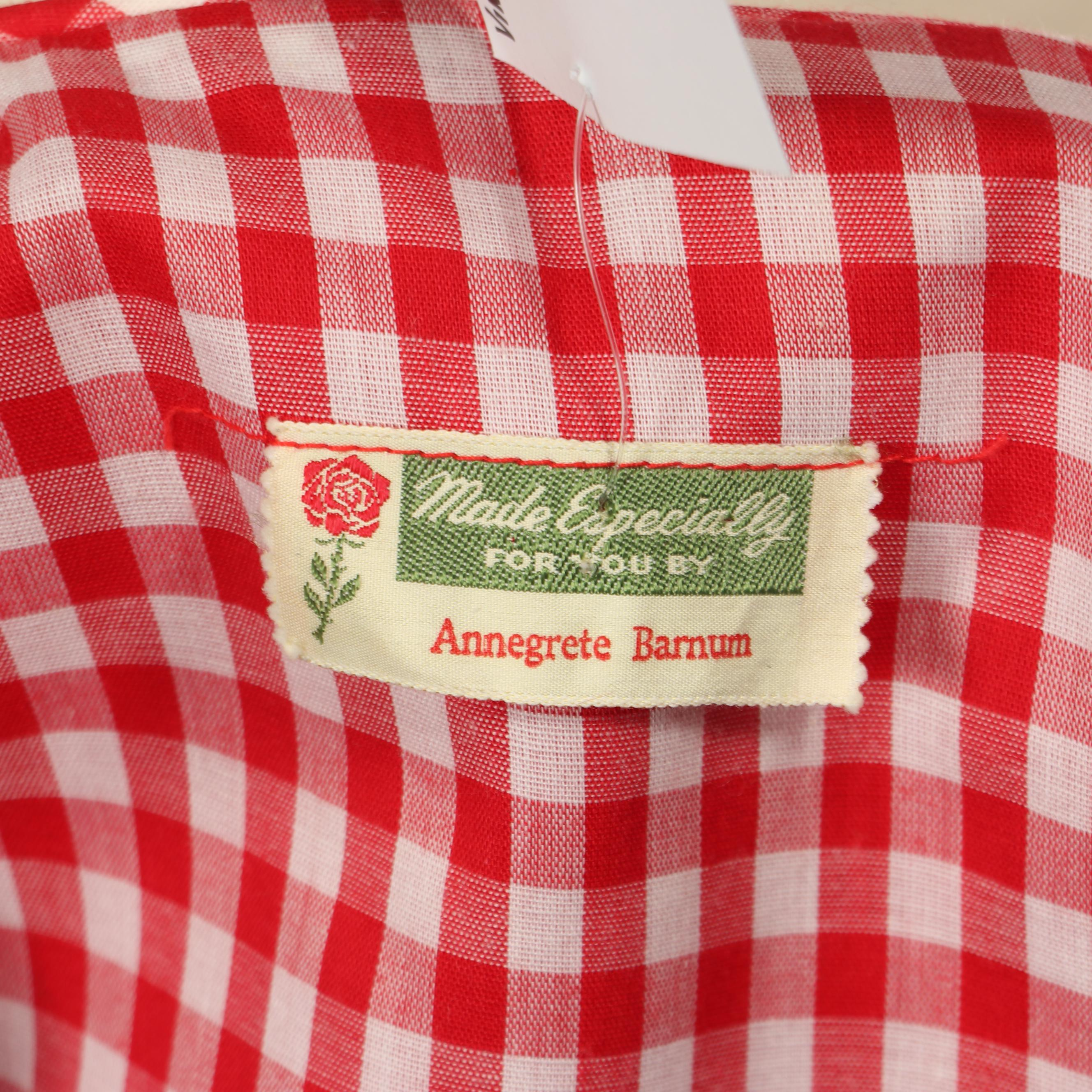 Jane Justin for Don Sophisticates Gingham Maxi Dress and Annegrete Barnum Dress