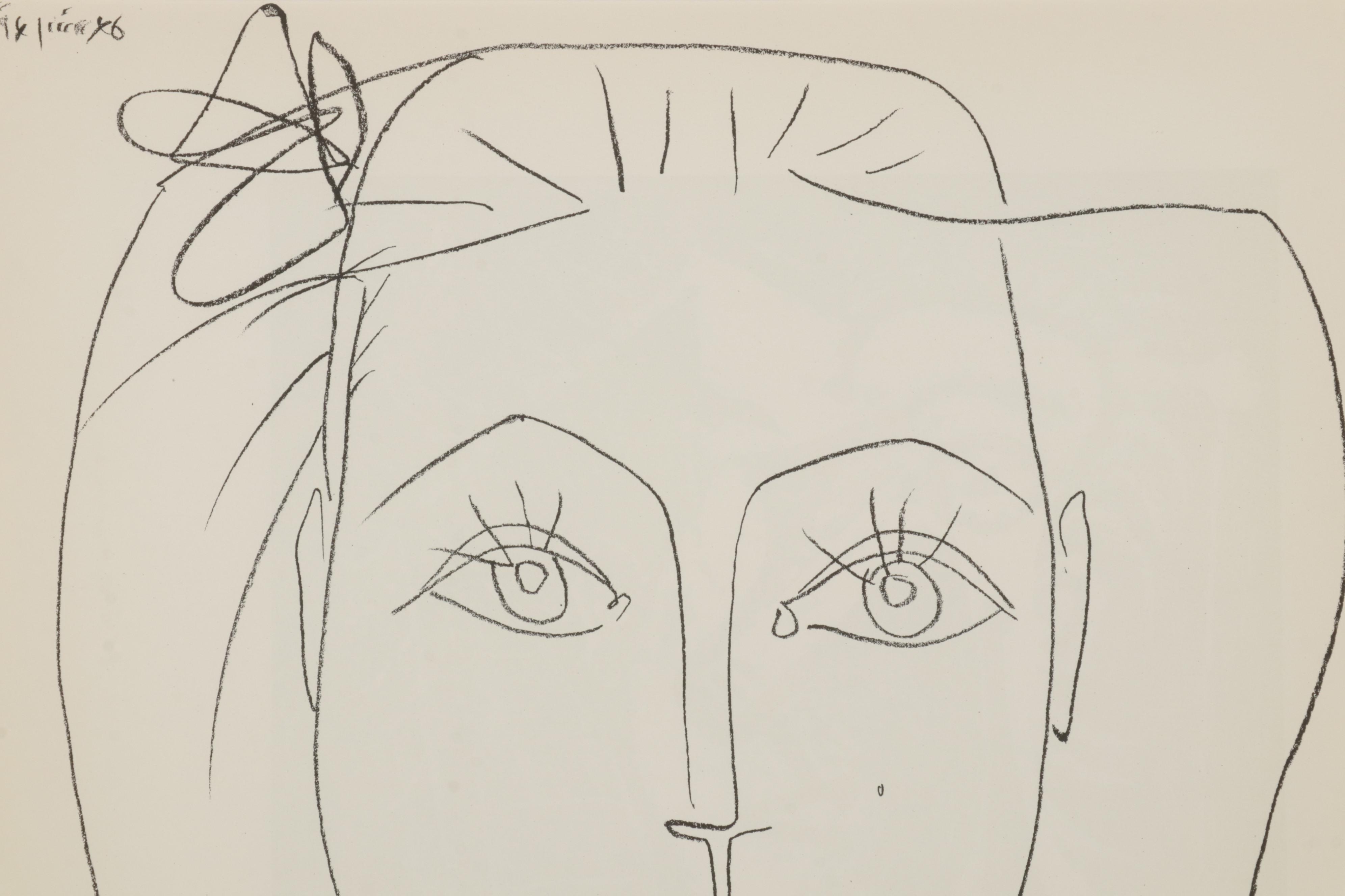 Lithograph After Pablo Picasso "Françoise au nœud dans les cheveux," 1959