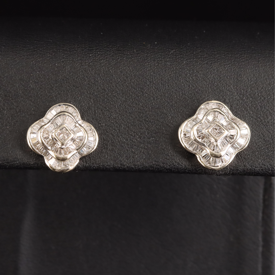 14K 0.62 CTW Diamond Quatrefoil Earrings