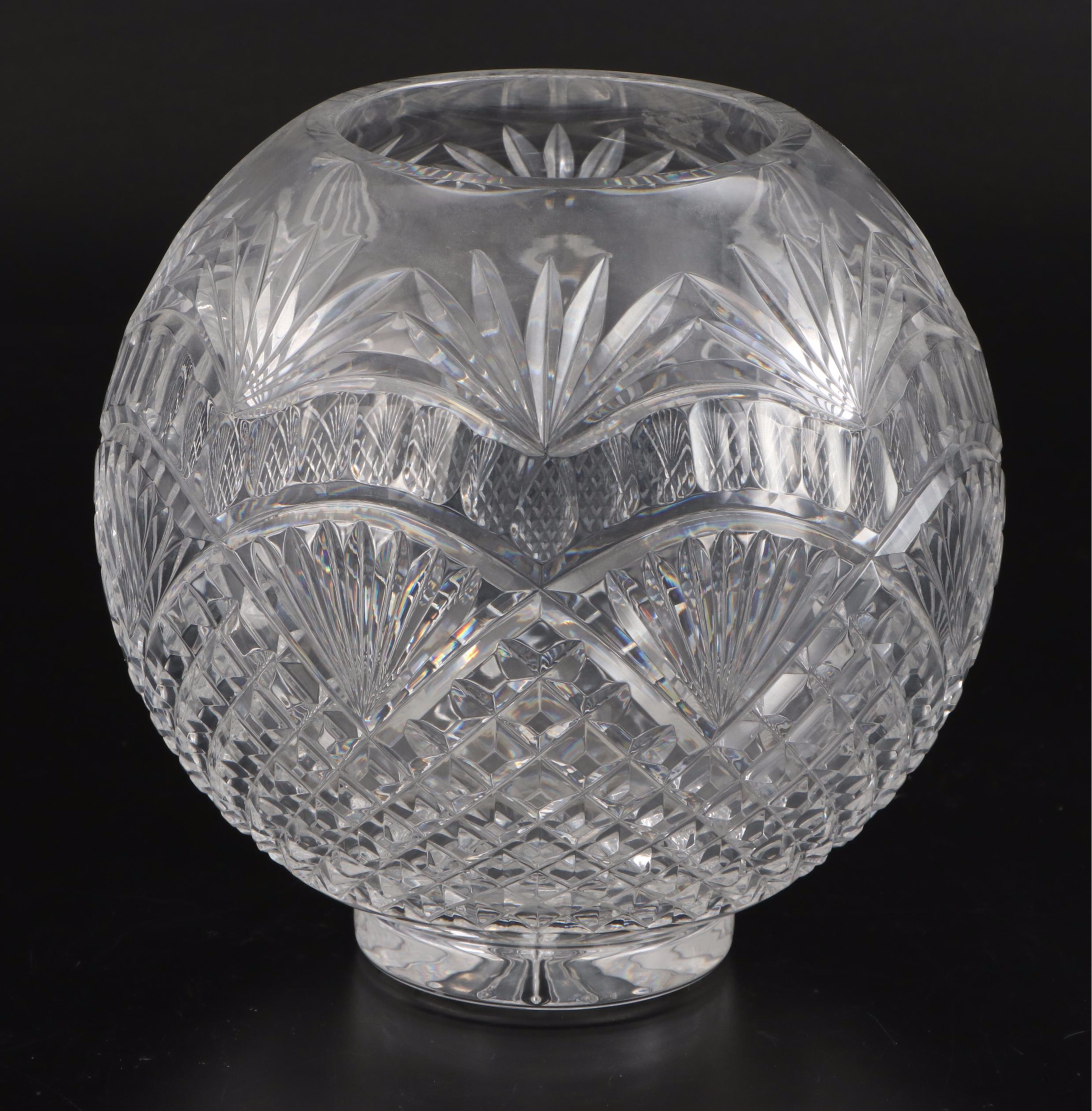Waterford "Cecily" Crystal Rose Bowl with Other Crystal Bouquet Vase