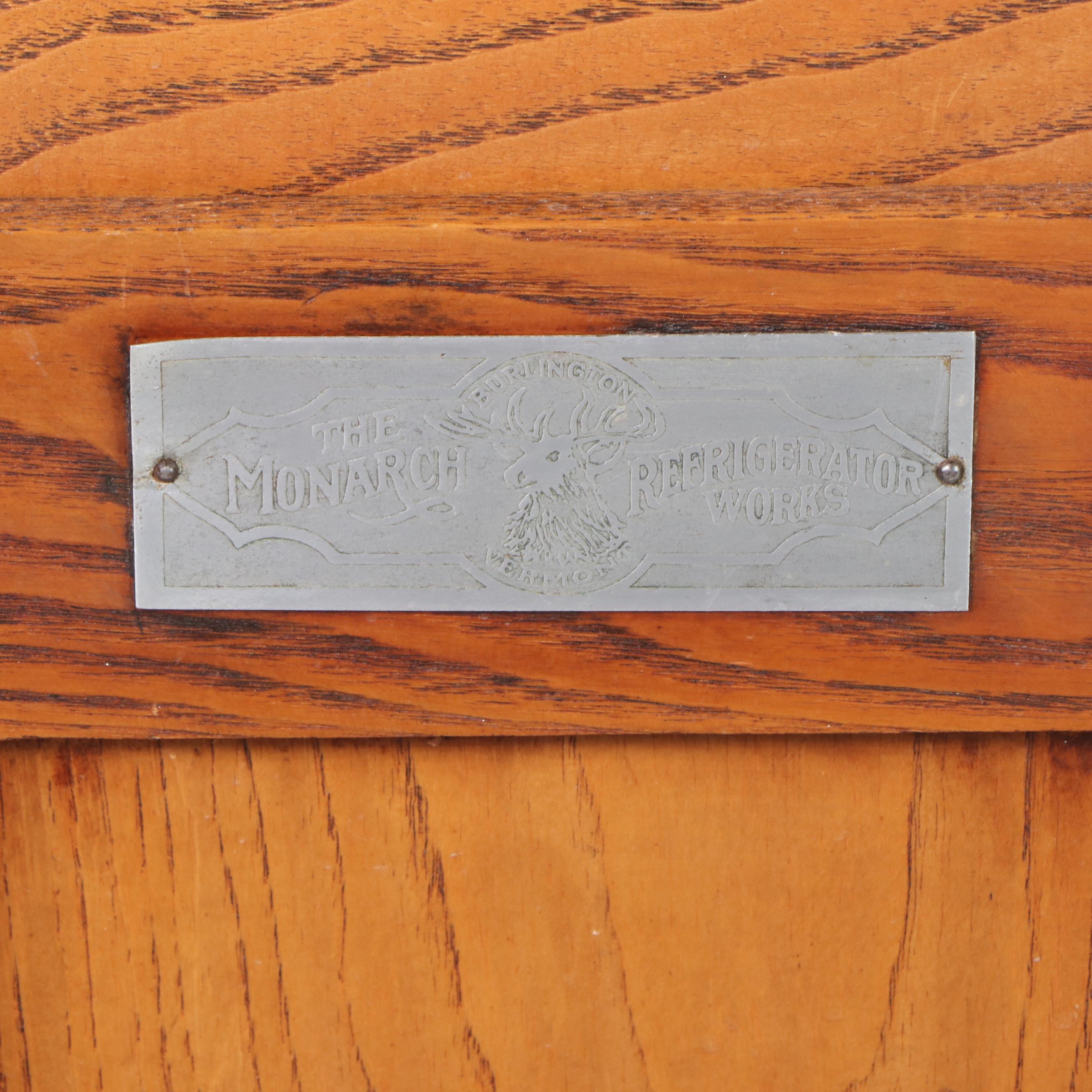 The Monarch Refrigerator Works Oak Triple-Door Ice Box