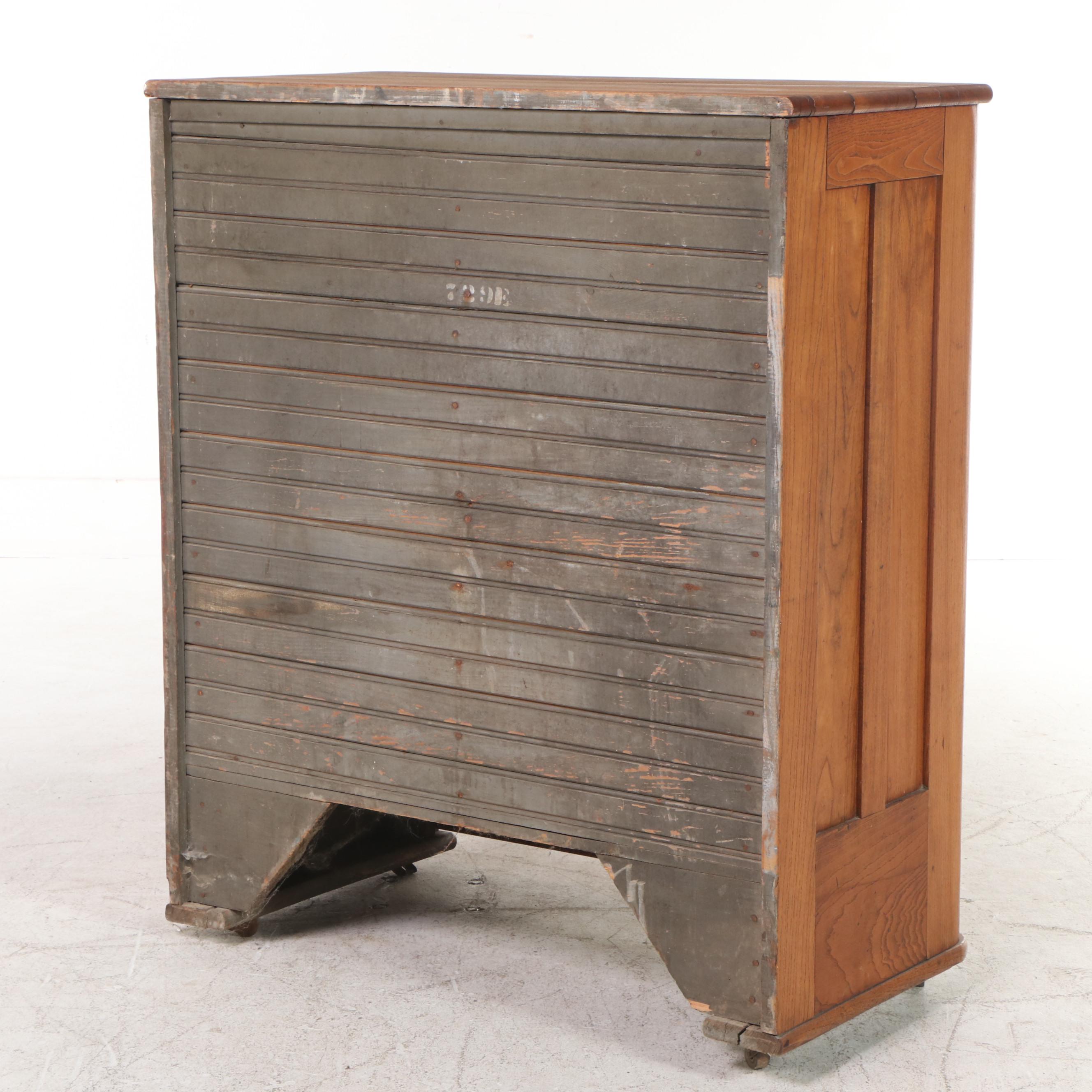 The Monarch Refrigerator Works Oak Triple-Door Ice Box