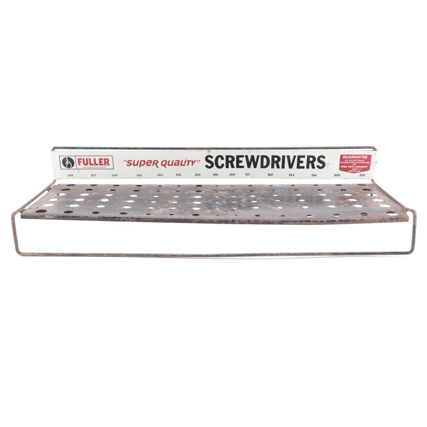 Fuller Super Quality Screwdrivers Metal Store Display Shelf, Mid-20th Century