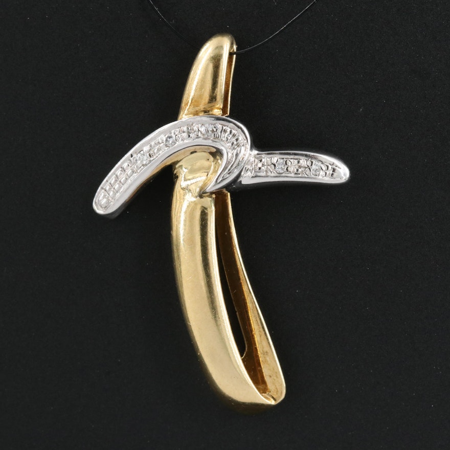 Italian 18K 0.03 CTW Diamond Slide Pendant