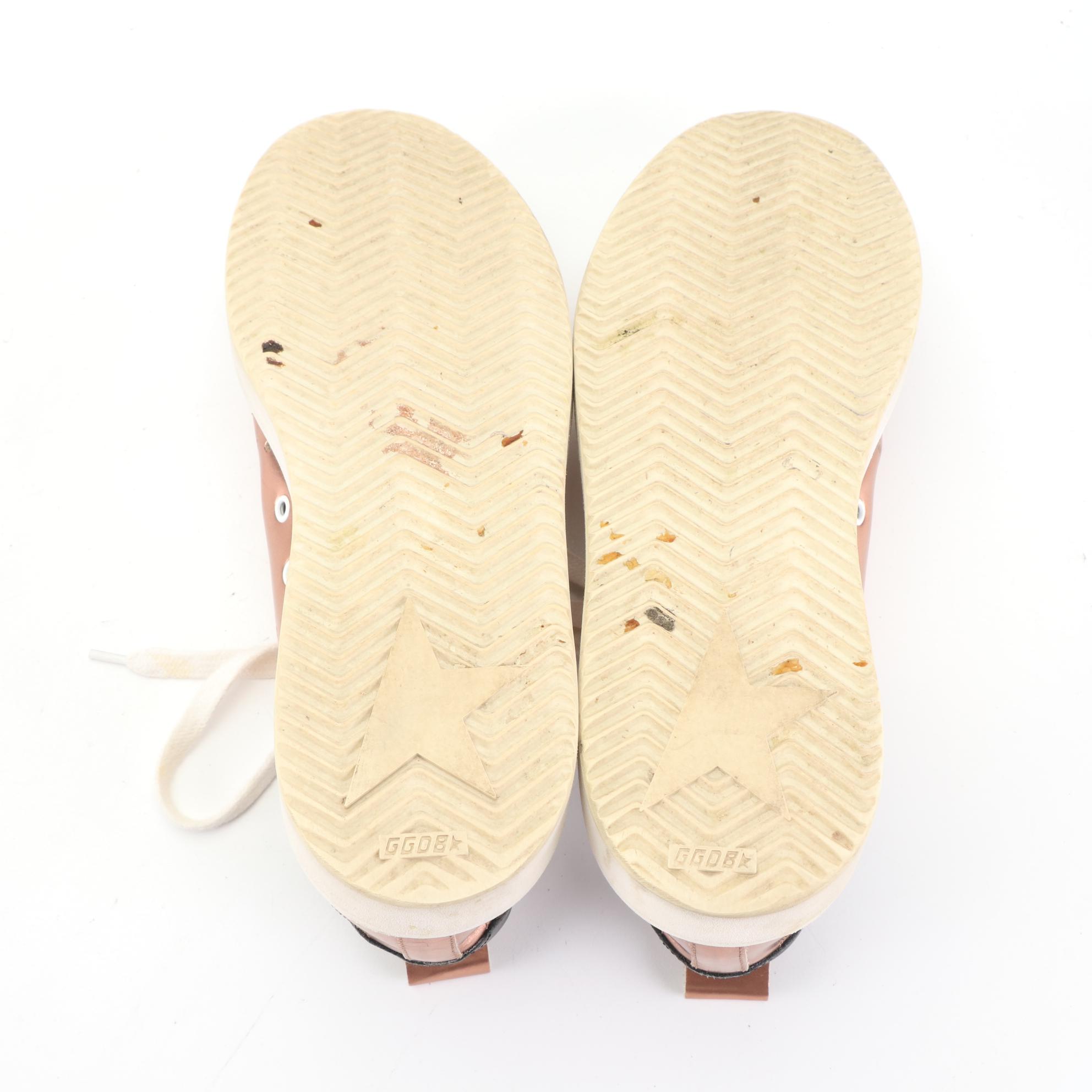 Golden Goose Deluxe Brand Starter Sneakers in Metallic Copper Leather