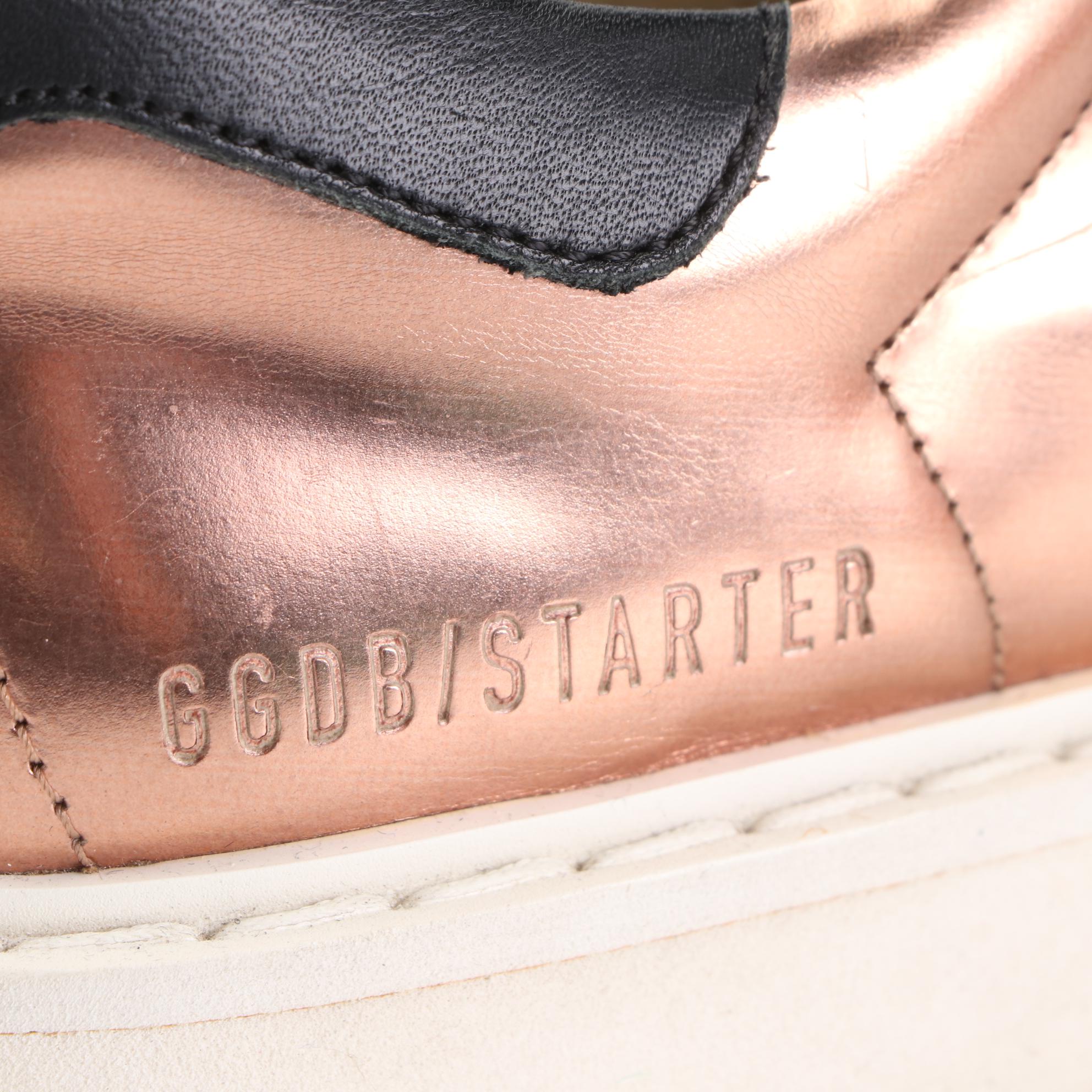 Golden Goose Deluxe Brand Starter Sneakers in Metallic Copper Leather