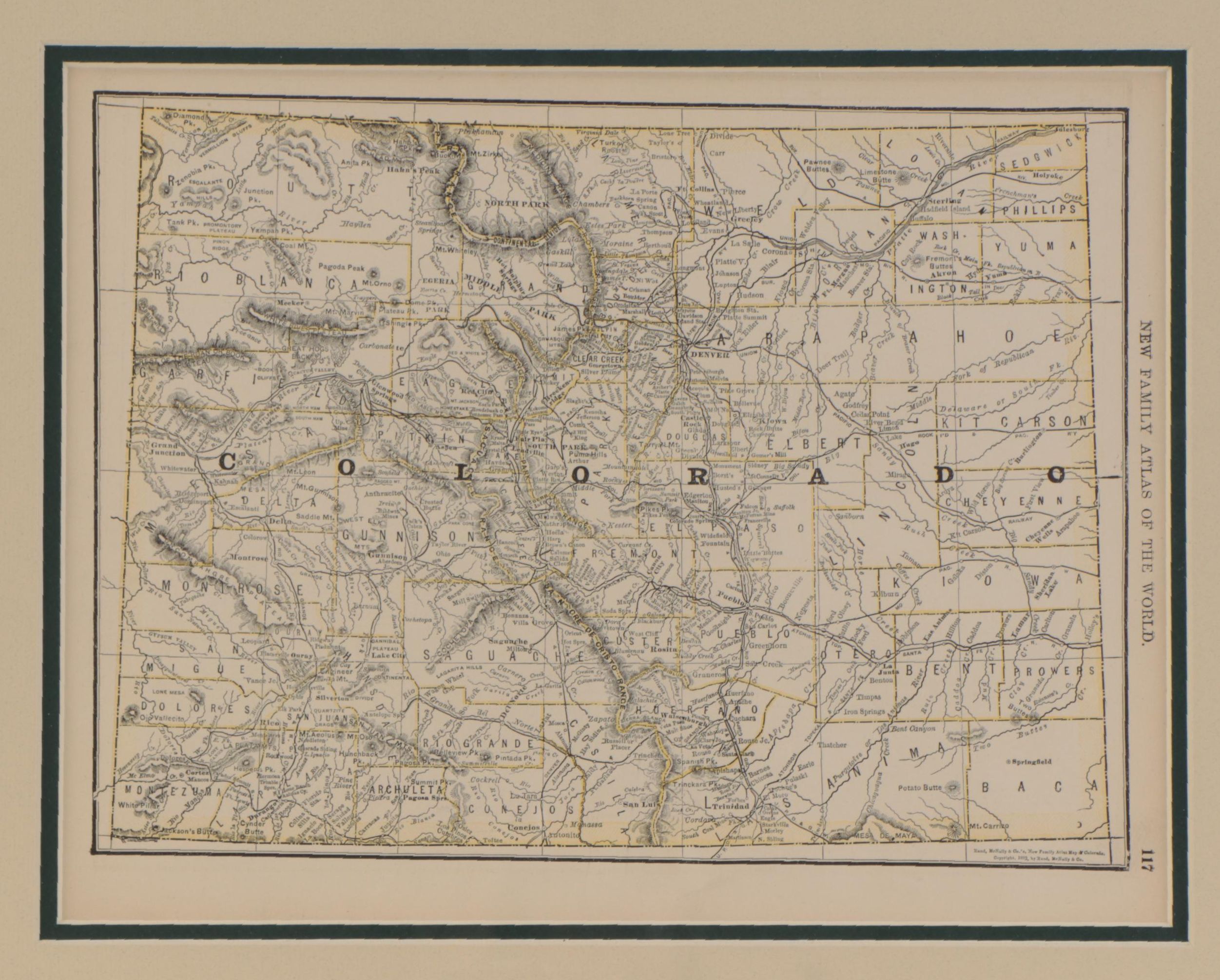 Rand, McNally & Co. Wax Engraving Map of Colorado, circa 1890