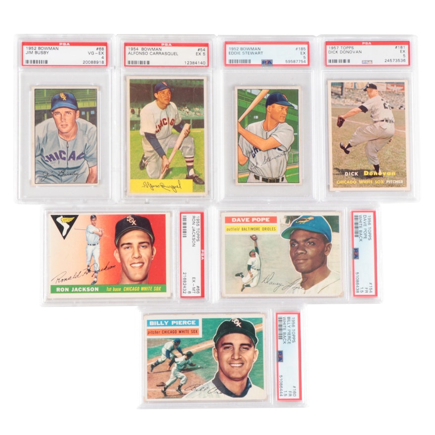 Bowman, Topps Chicago White Sox Graded Baseball Cards With Busby, More, 1950s