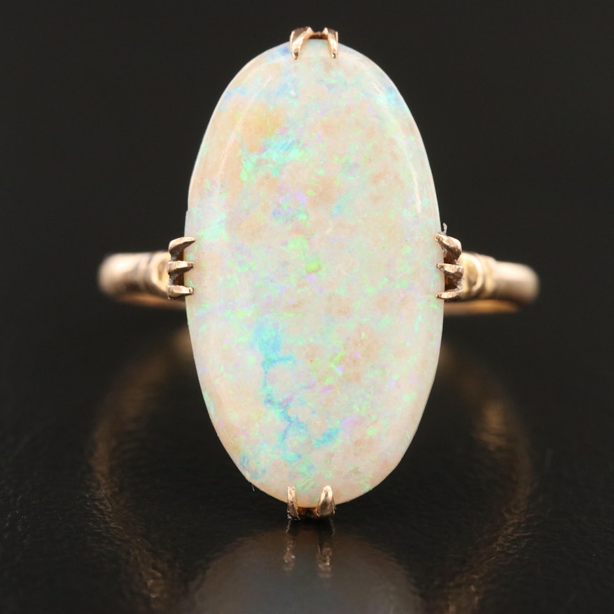 Antique 18K Rose Gold Opal Ring