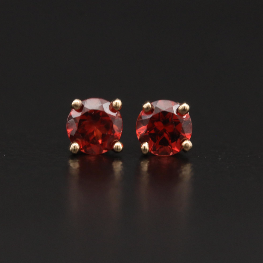 14K Garnet Stud Earrings