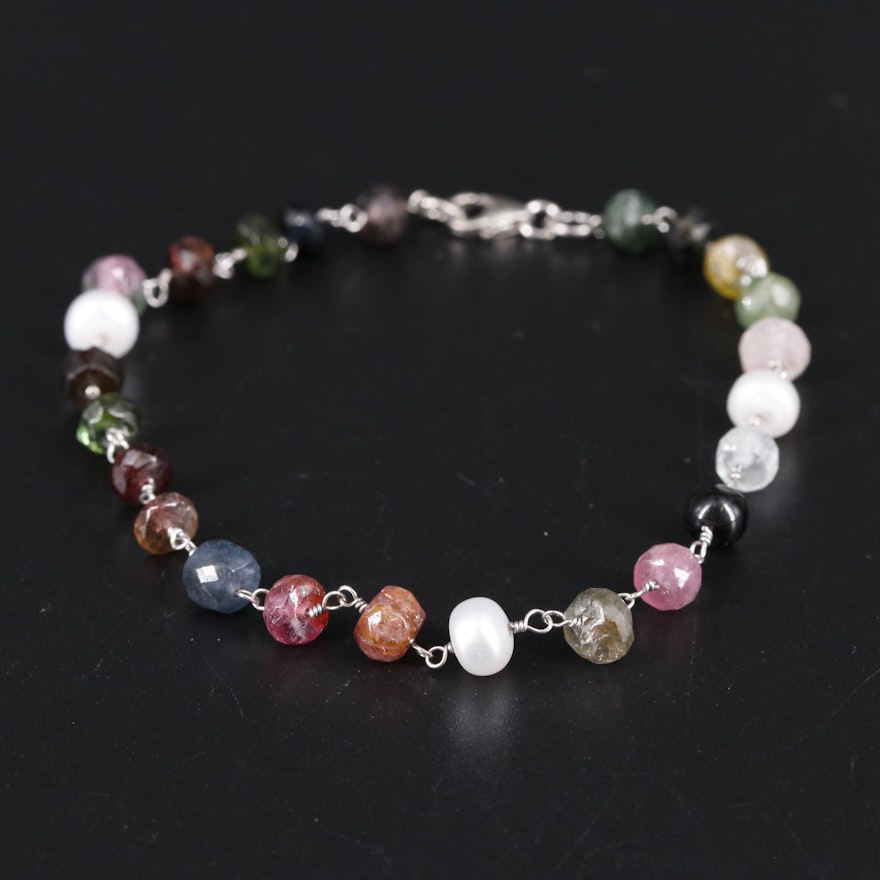 Sterling Silver Multi-Gemstone Bracelet