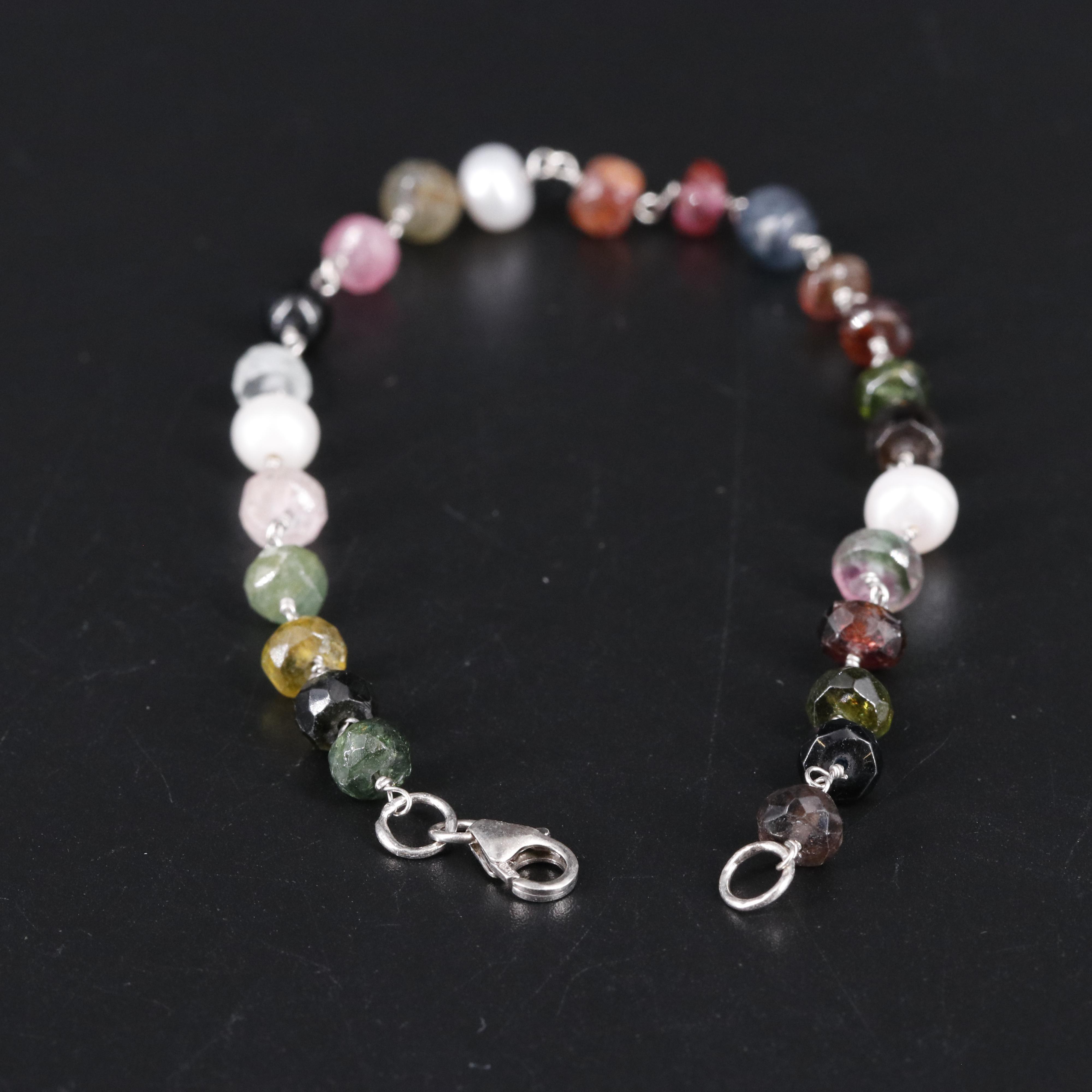 Sterling Silver Multi-Gemstone Bracelet