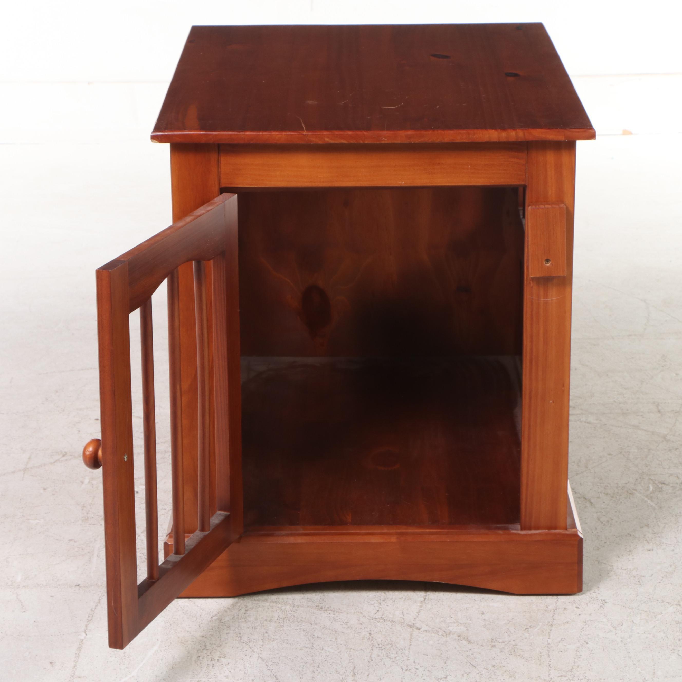 Contemporary Pine Dog Crate Side Table