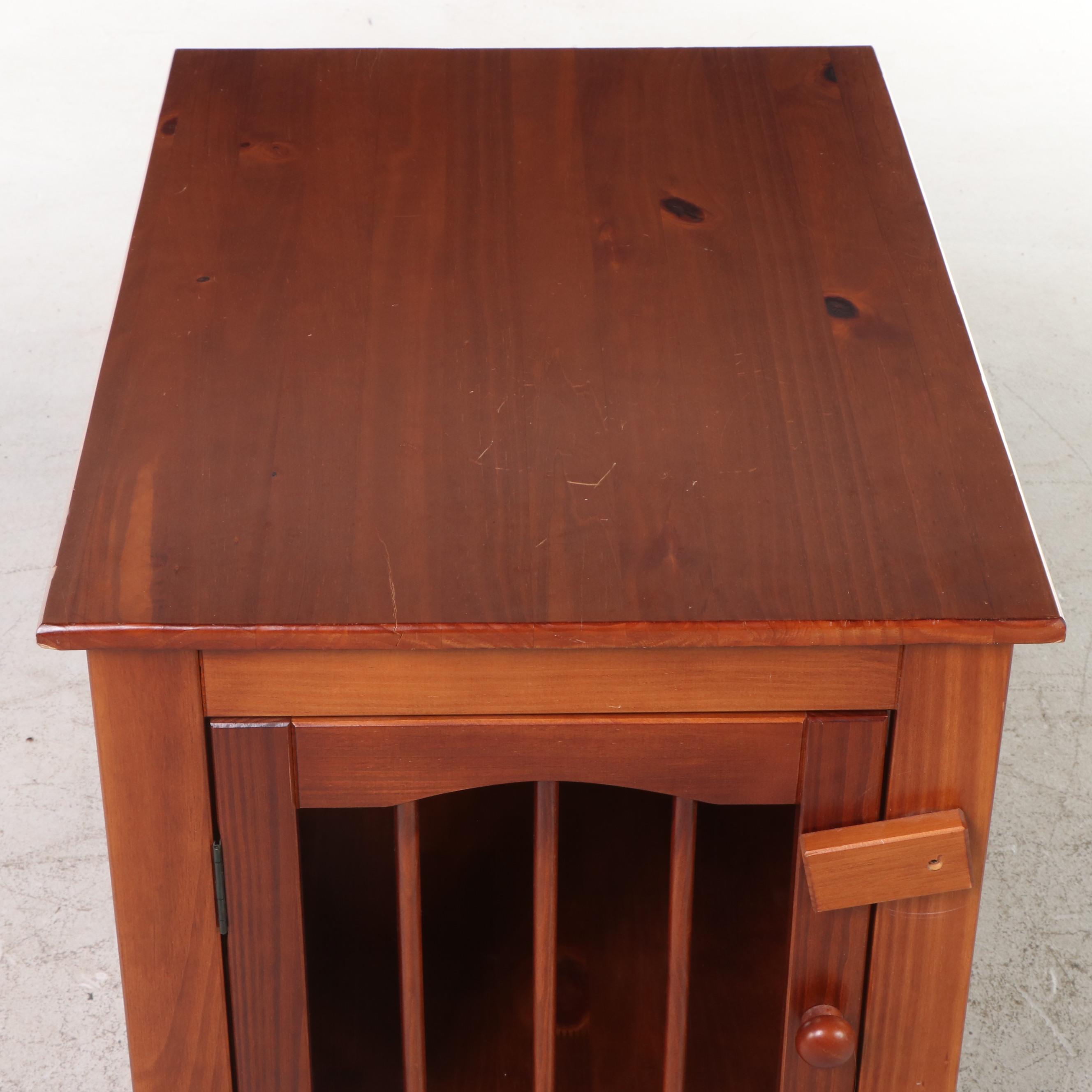 Contemporary Pine Dog Crate Side Table