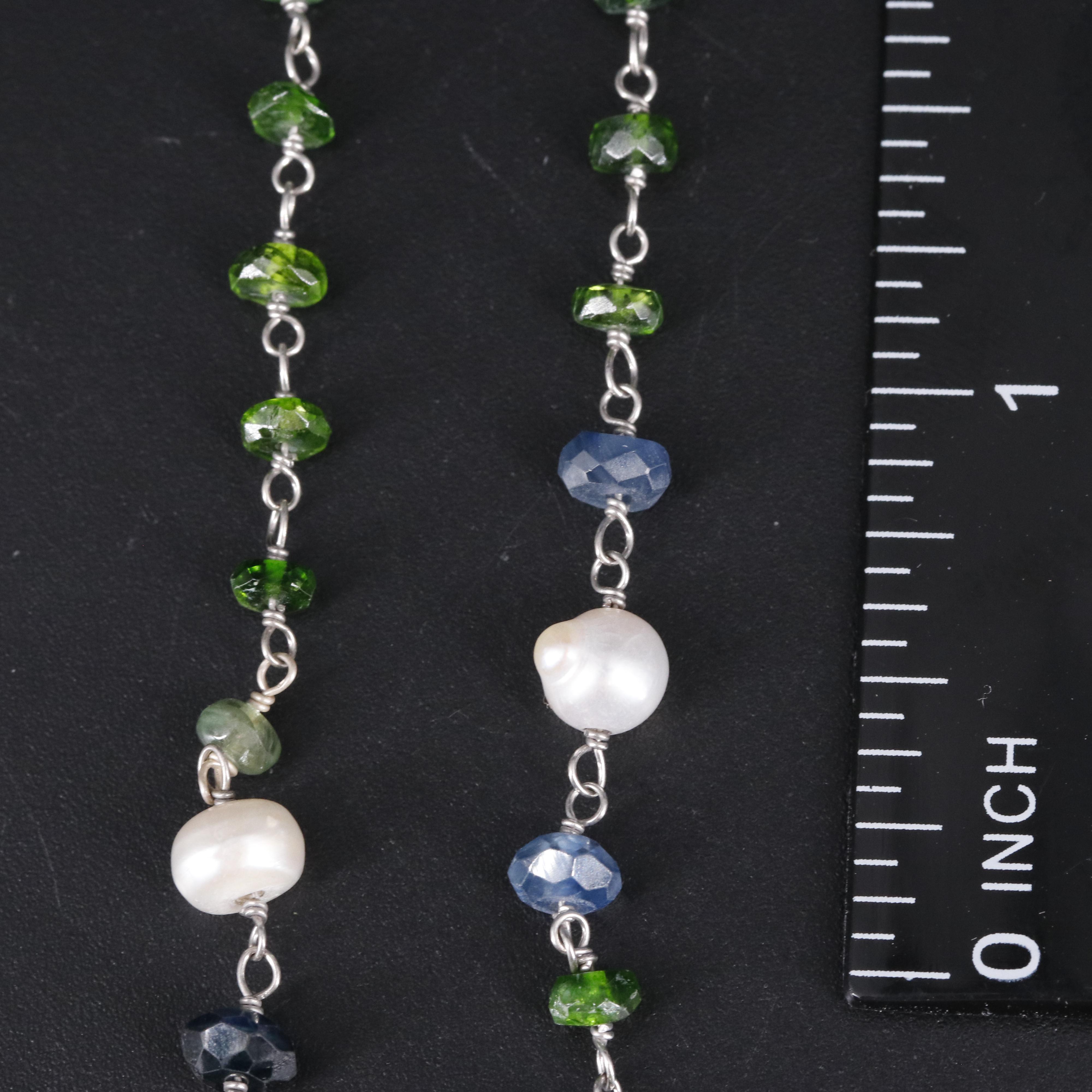 Sterling Multi Gemstone Necklace