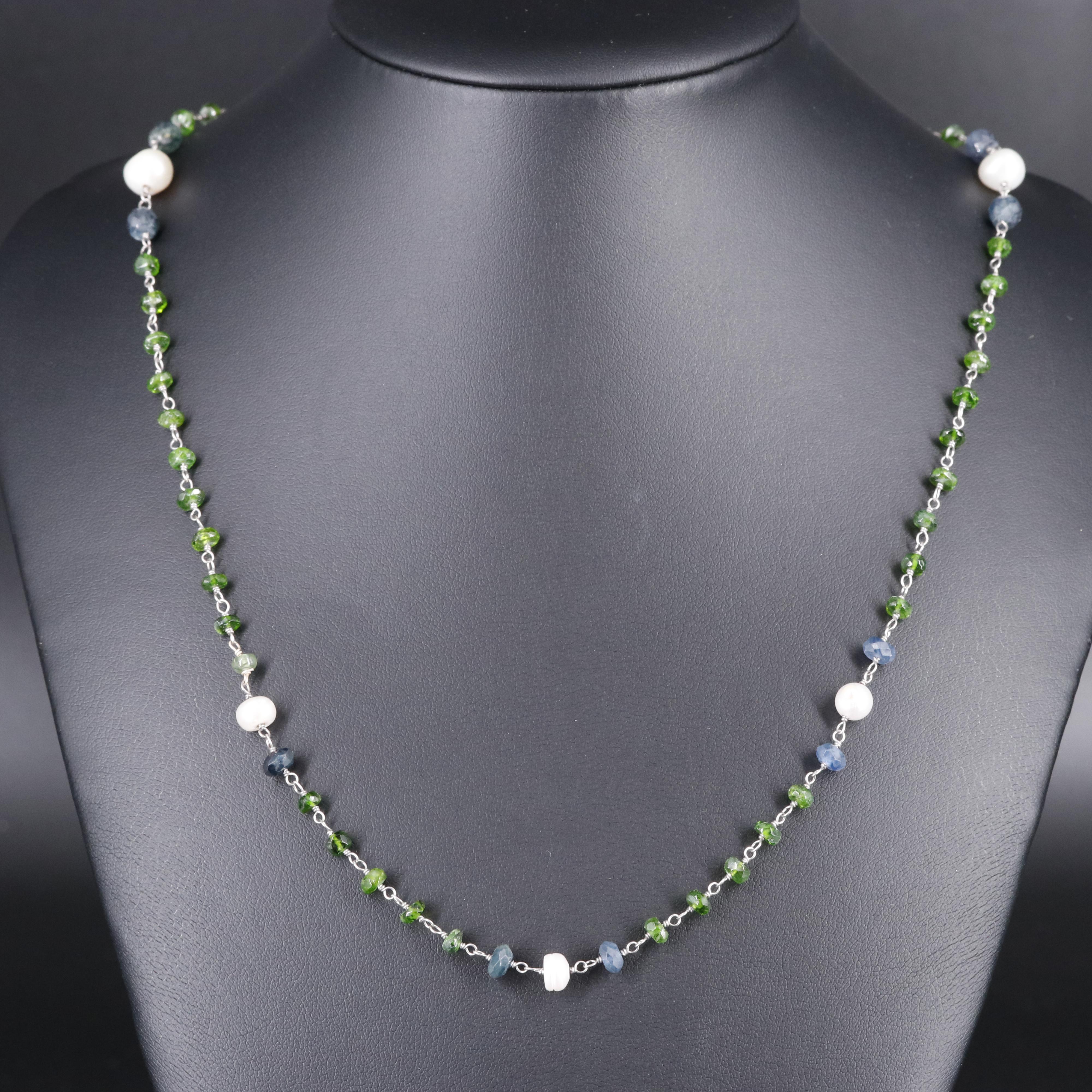 Sterling Multi Gemstone Necklace