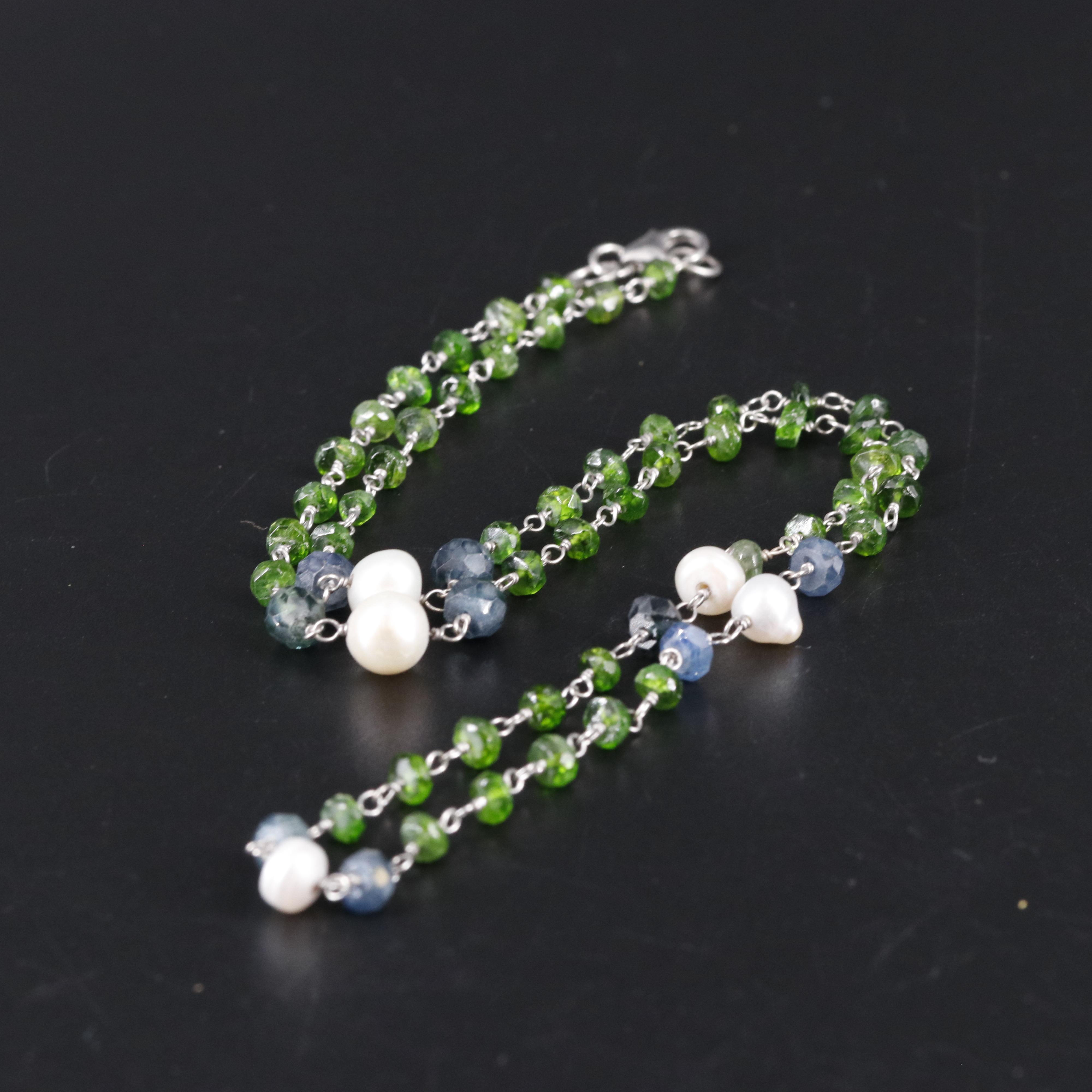 Sterling Multi Gemstone Necklace