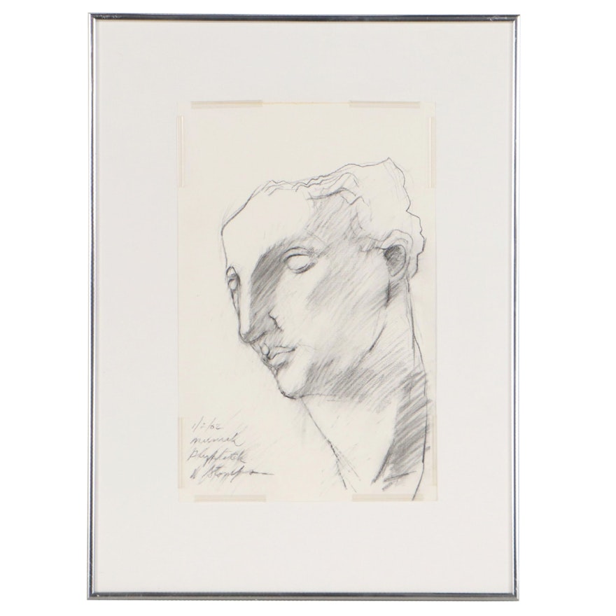 Walter Stomps Graphite Study of Sculpture from Glyptothek, 2002