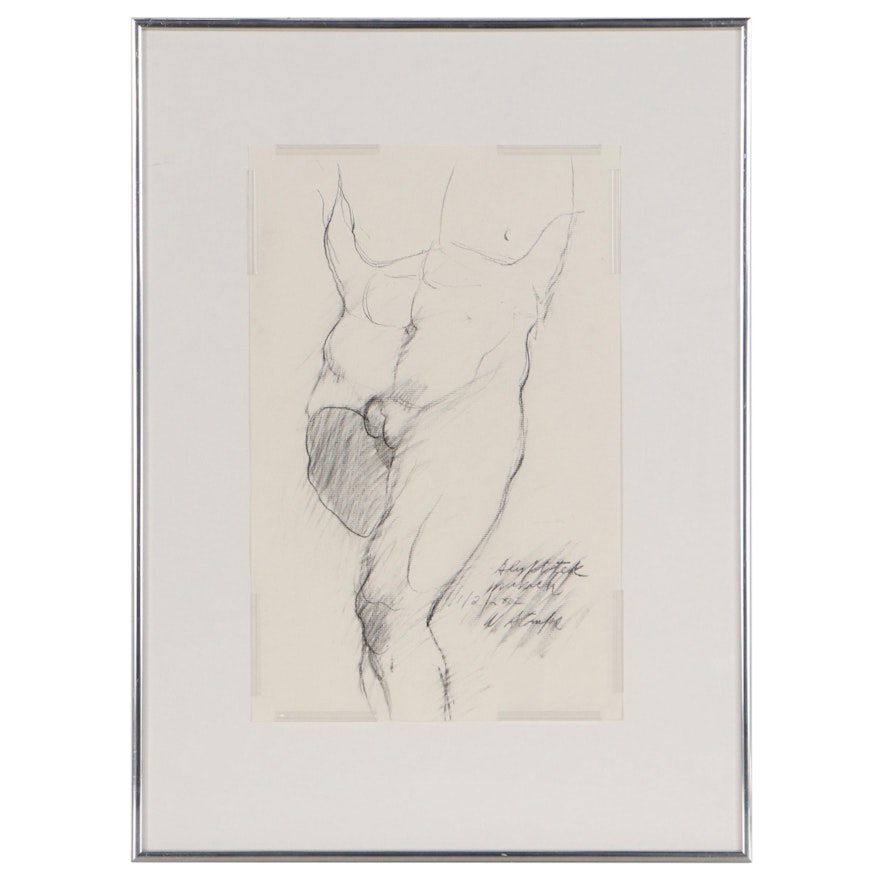 Walter Stomps Graphite Study of Sculpture from Glyptothek, 2002