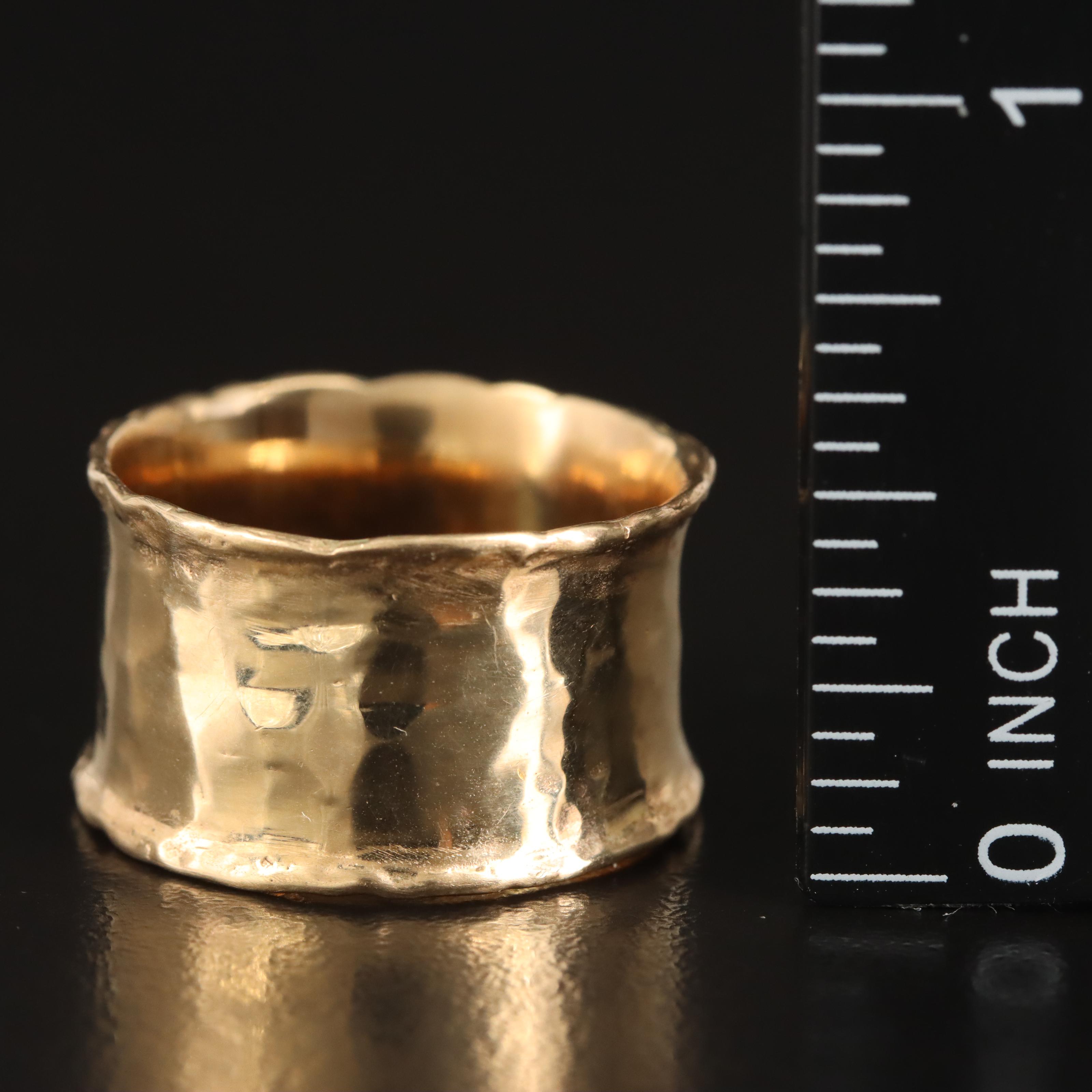 9K Hammered Cigar Band