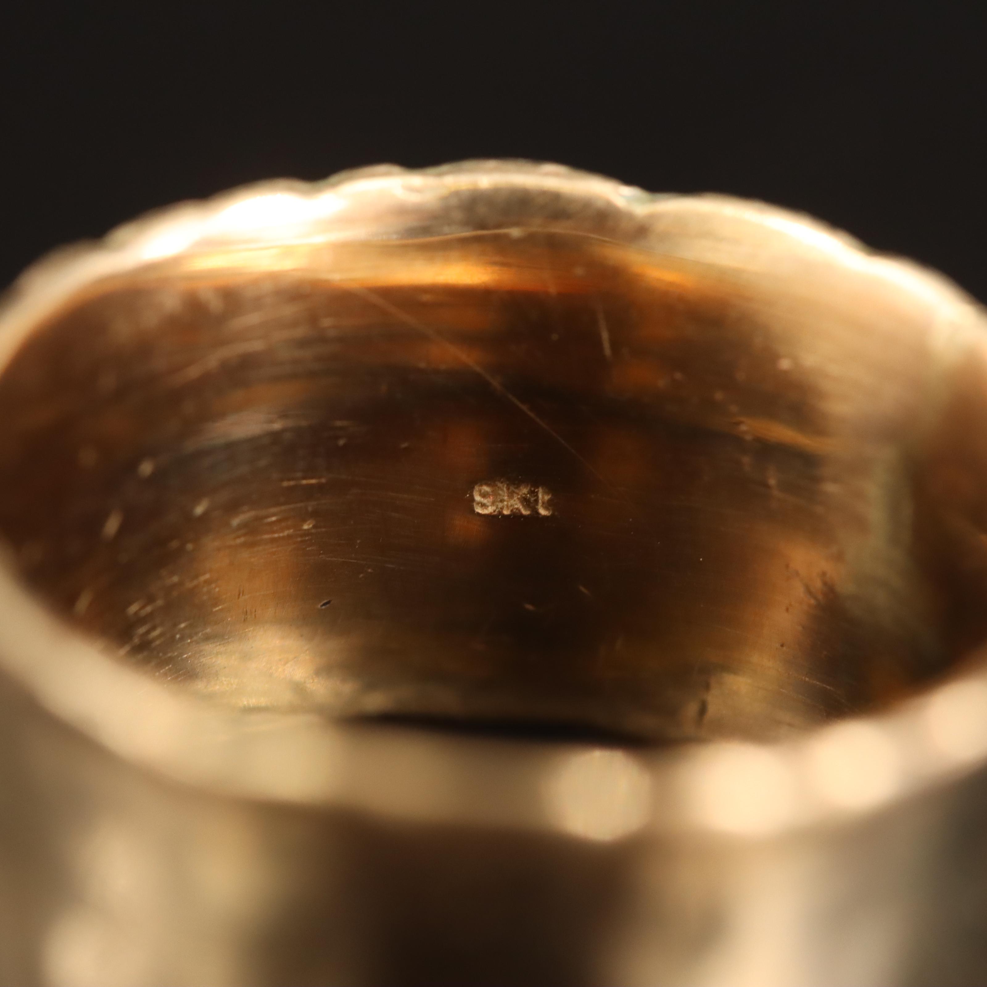 9K Hammered Cigar Band