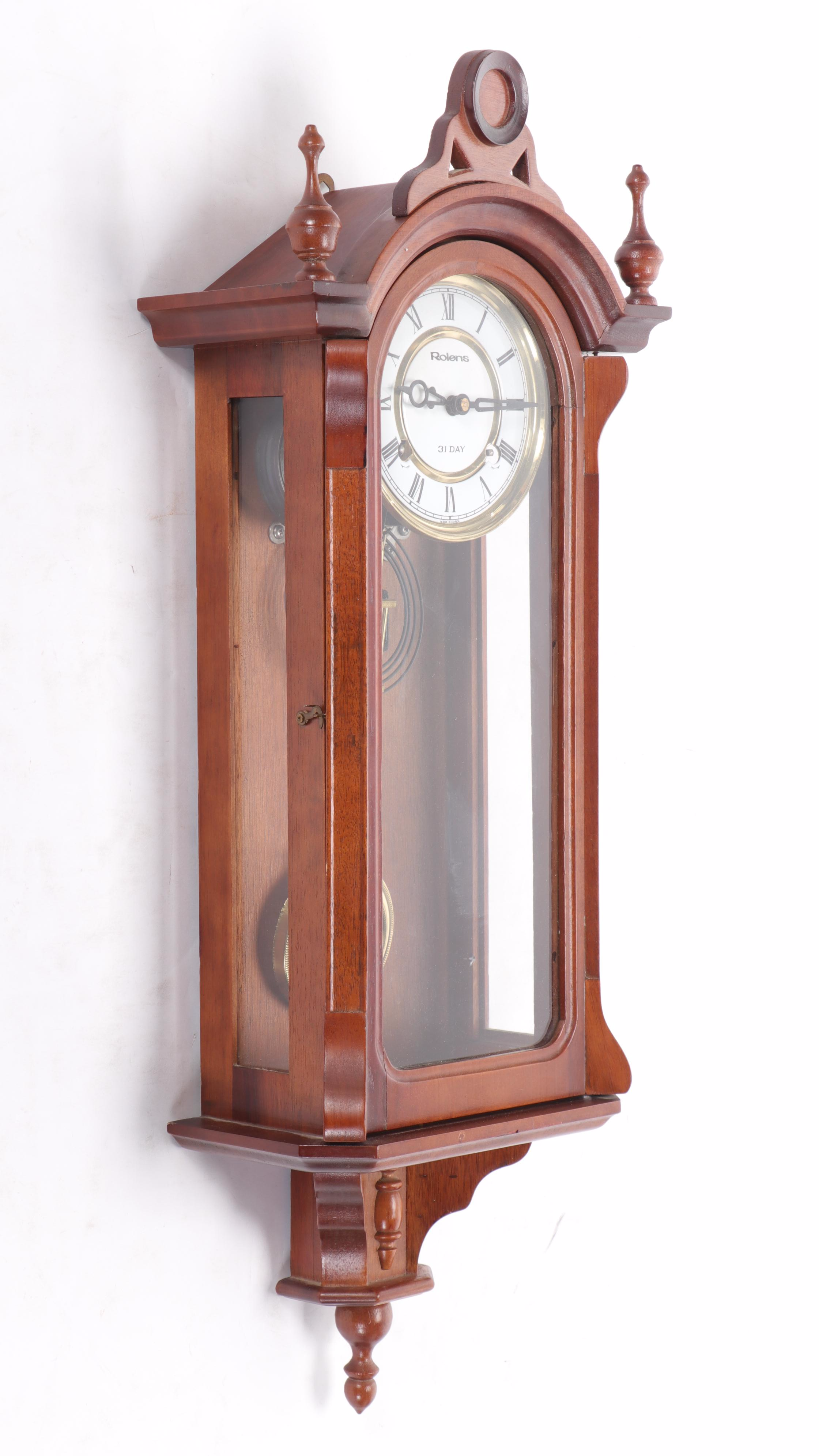 Rolens 31-Day Regulator Wood Wall Clock