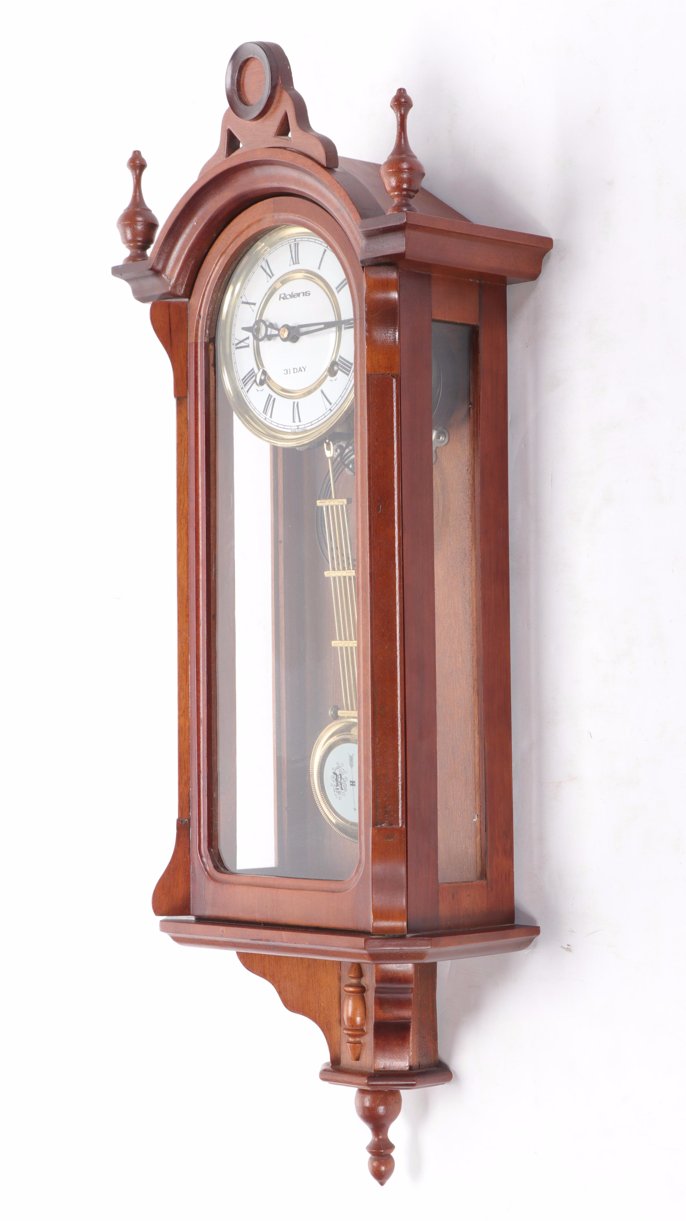 Rolens 31-Day Regulator Wood Wall Clock