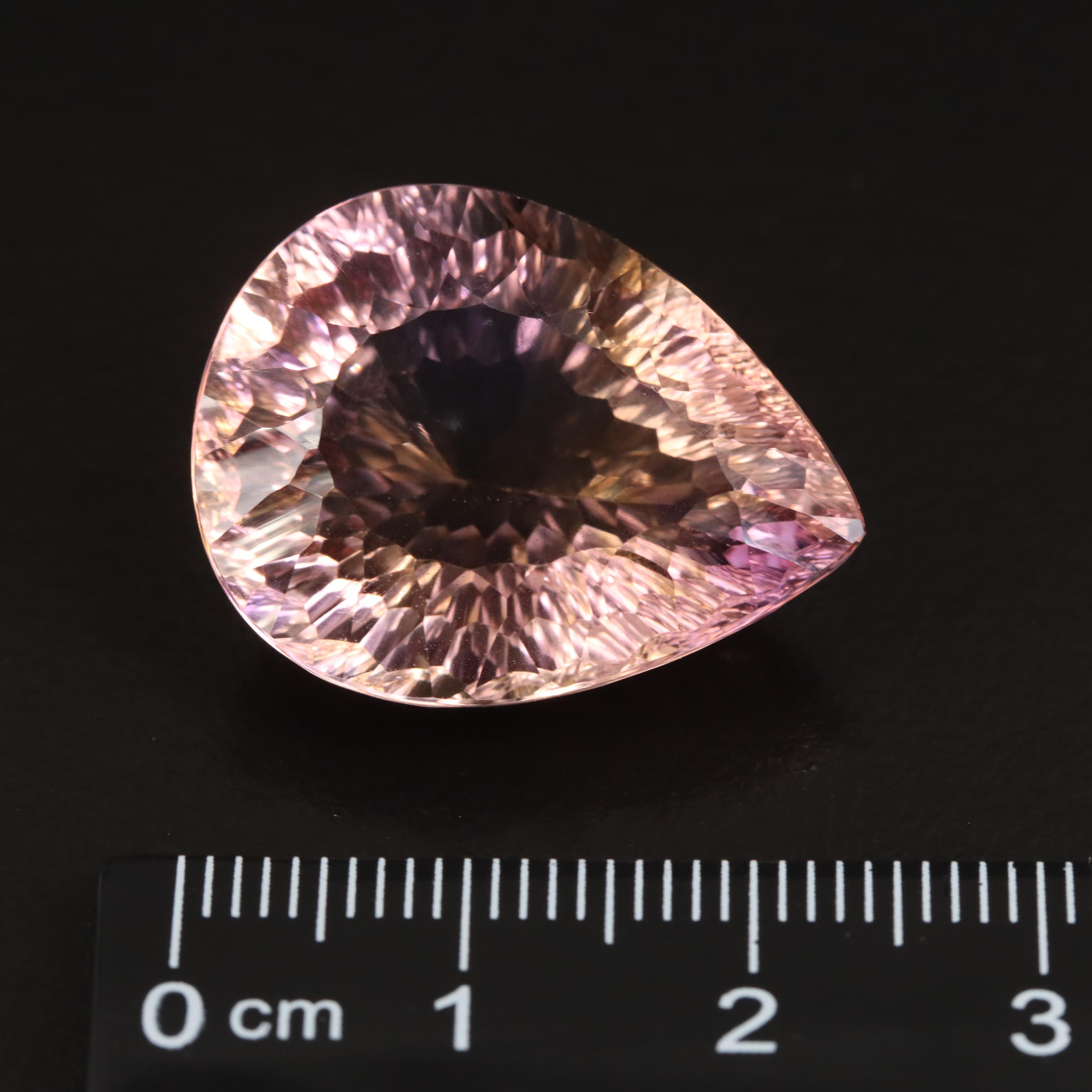 Loose 27.52 CT Pear Fantasy Faceted Ametrine
